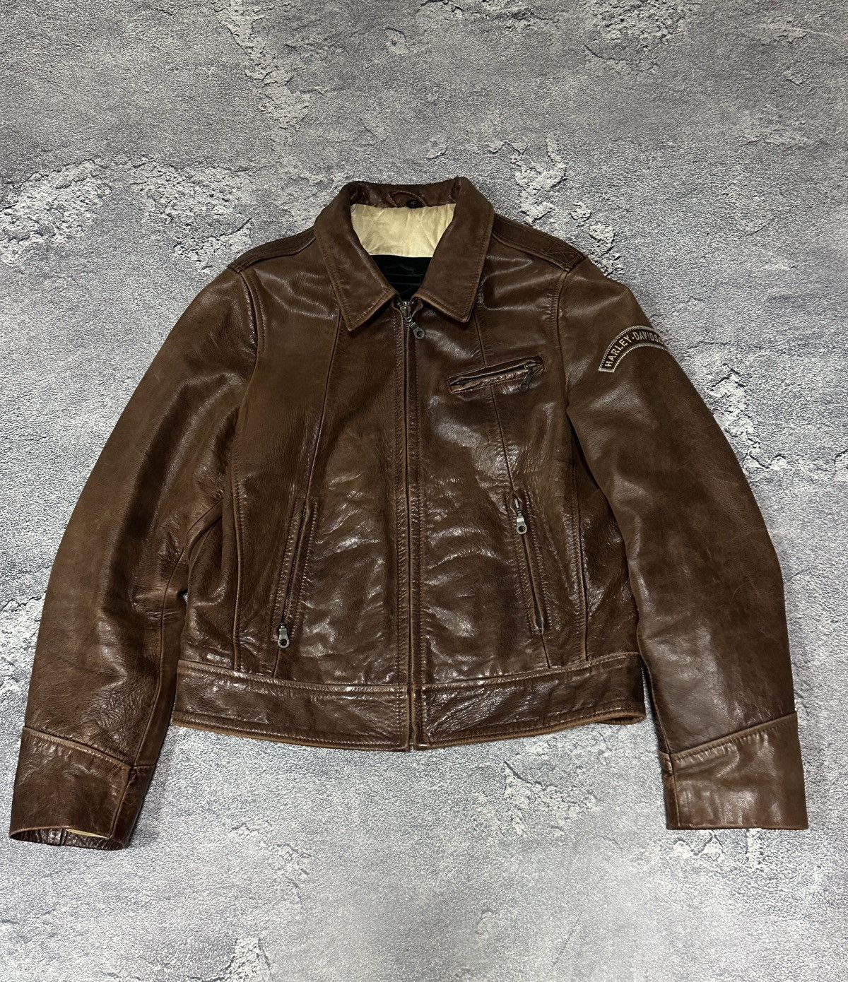 Harley Davidson Vintage Harley Davidson Heavy Leather Biker Jacket Brown L Size US L / EU 52-54 / 3 - 4 Thumbnail