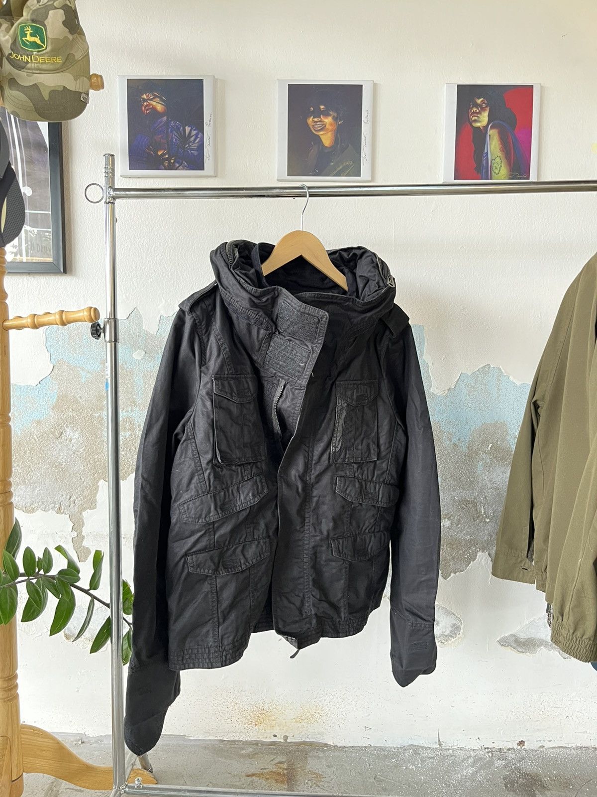 ジャケット・アウター Rare 00s Archive GOA Grunge Black Denim Graphpaper（グラフペーパー） / Selvage Denim Zip Jacket