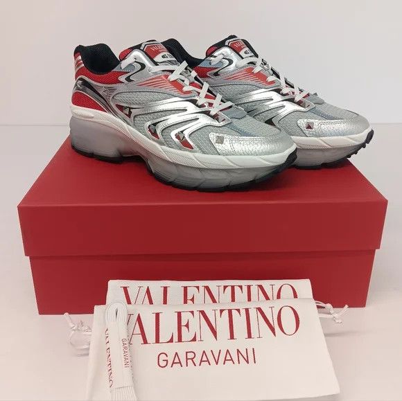 Valentino Ms2960 Studded Mesh Runner Sneakers - EU43 US10