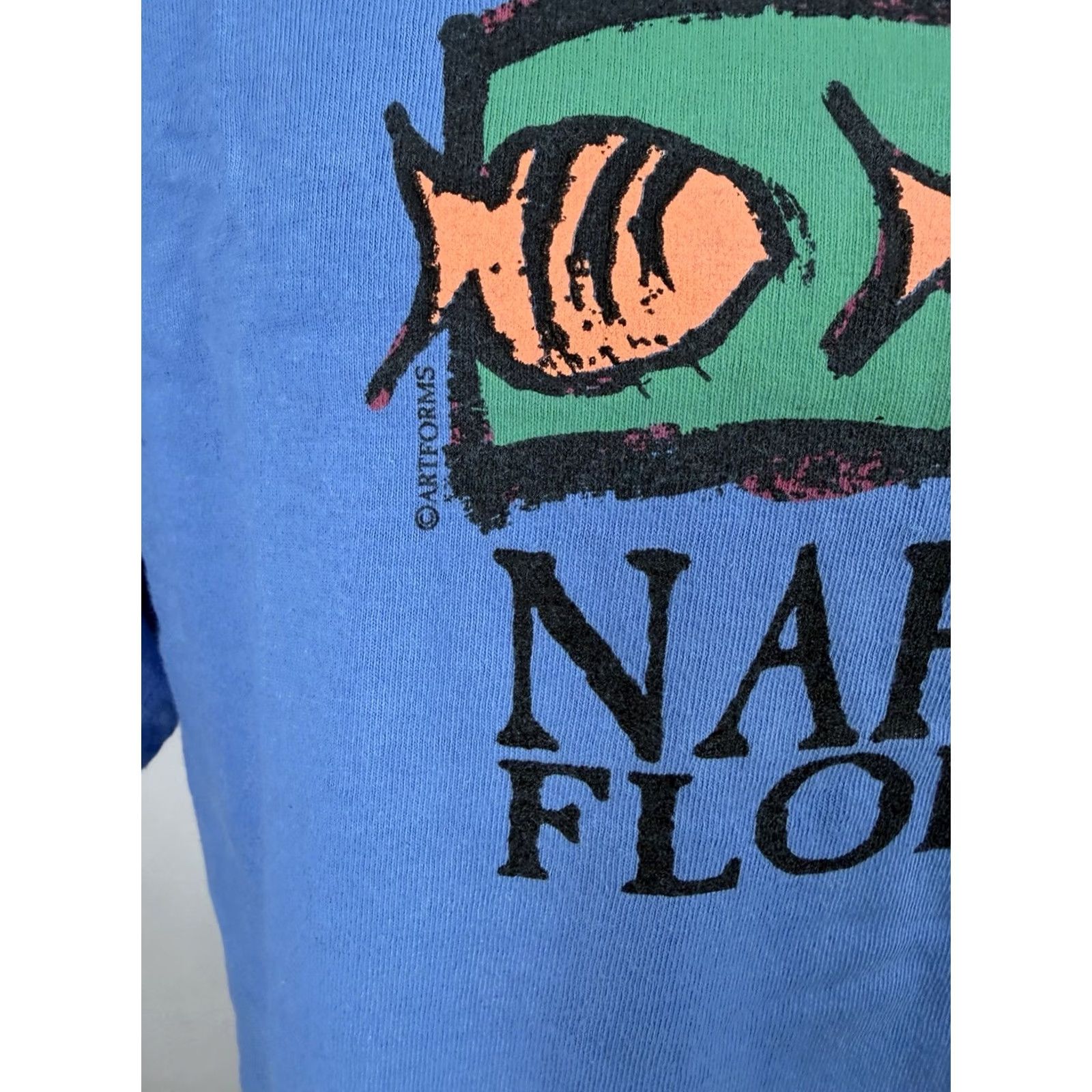 Vintage VINTAGE 90s Beach Shirt Mens Large Naples Florida Tropical Fish Souvenir T-shirt Blue Size US L / EU 52-54 / 3 - 3 Thumbnail