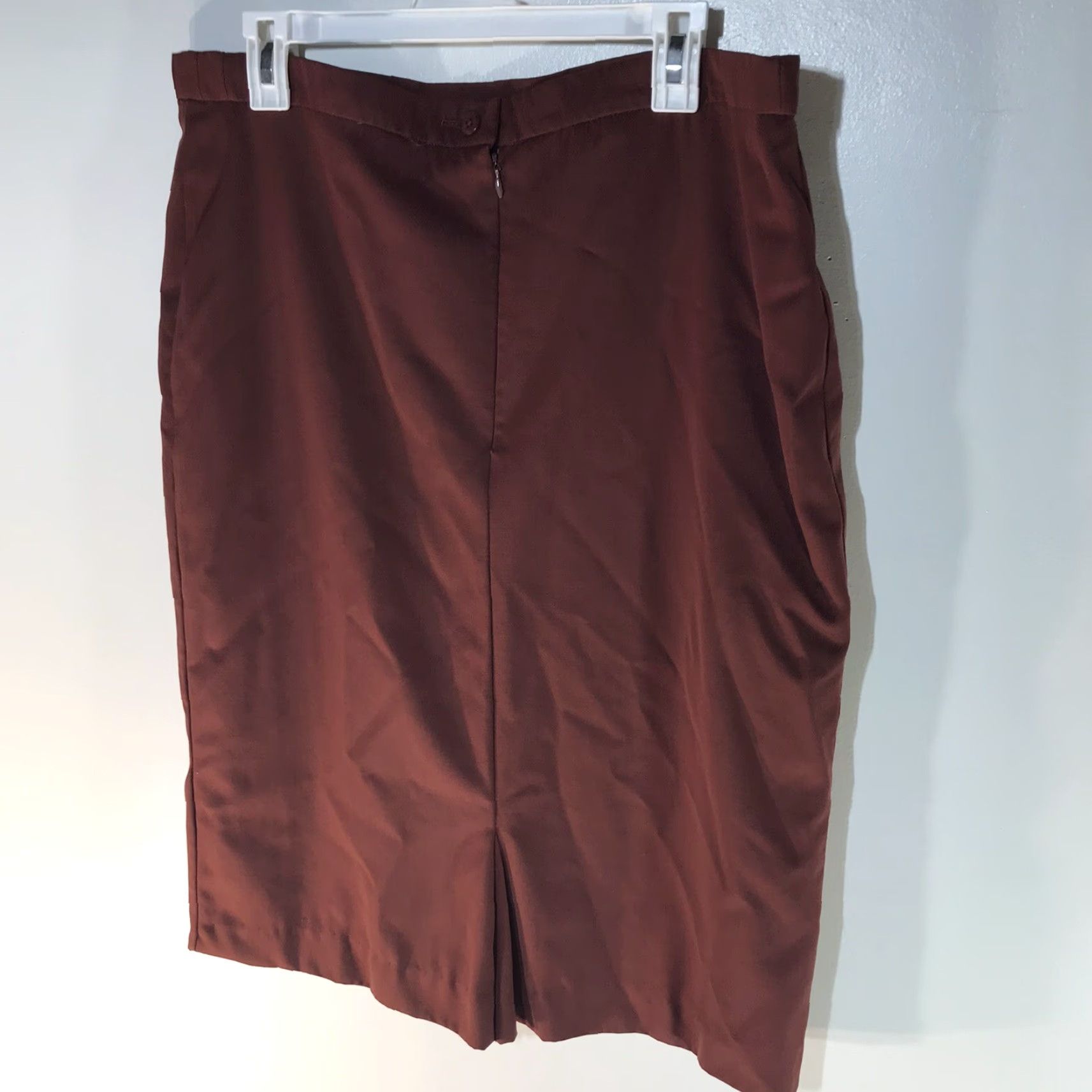 Escada ESCADA Rust Color 100% Wool Midi Skirt Womens Size L West Germany Size 36" / US 14 / IT 50 - 4 Thumbnail