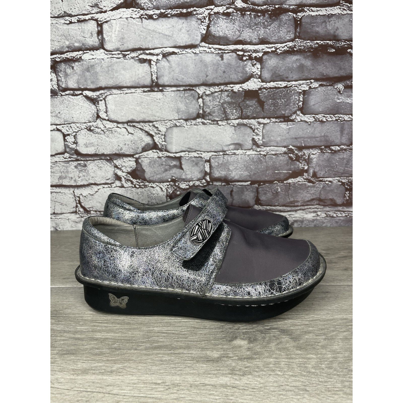 Allegri Alegria DEN-735 MOON SHADOW Gray Leather Shoes Slip-On Clogs Size US 9 / IT 39 - 17 Thumbnail
