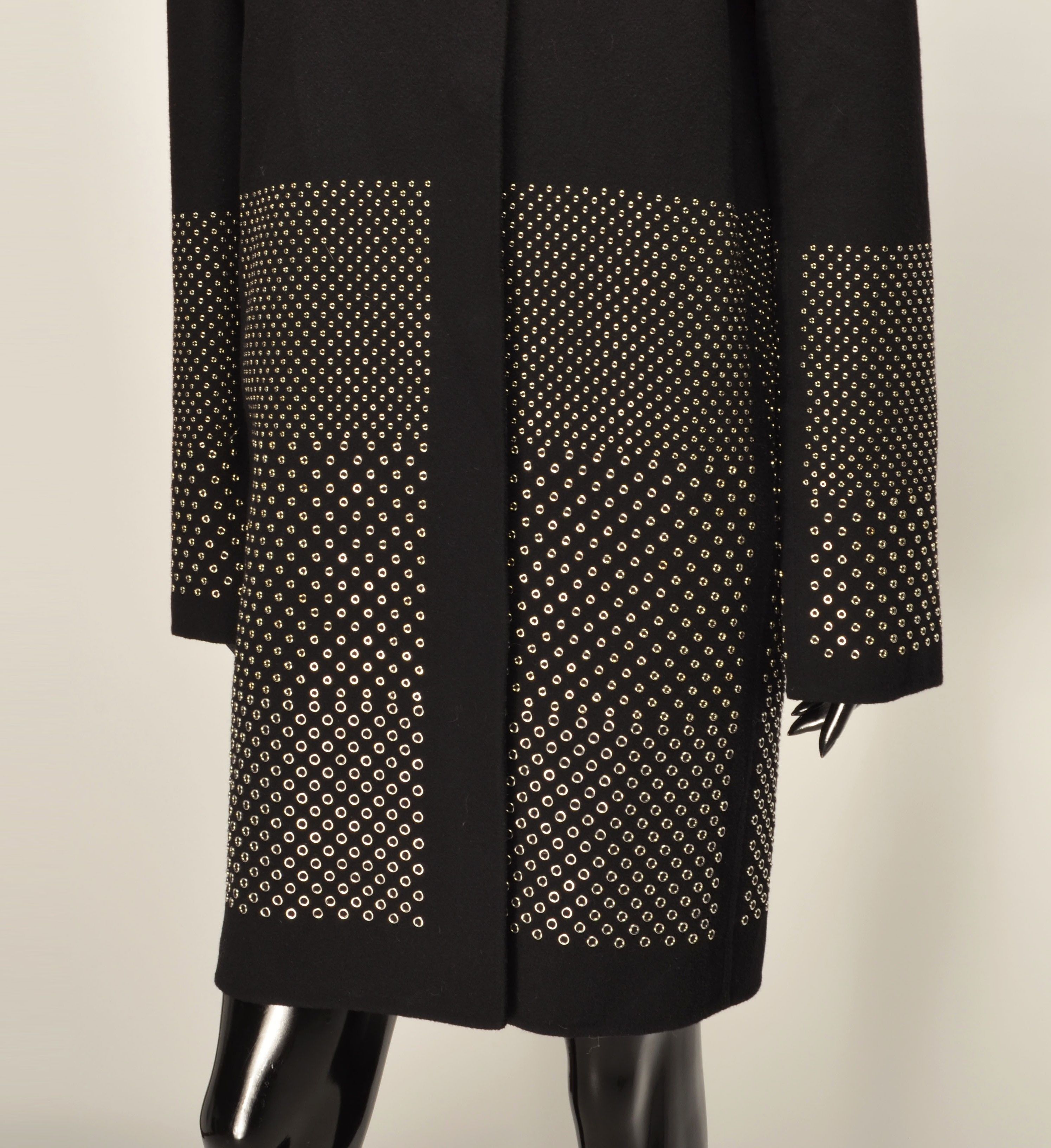 Ermanno Scervino Ermanno Scervino Lana Wool Metal Details Black Coat Size S / US 4 / IT 40 - 9 Thumbnail