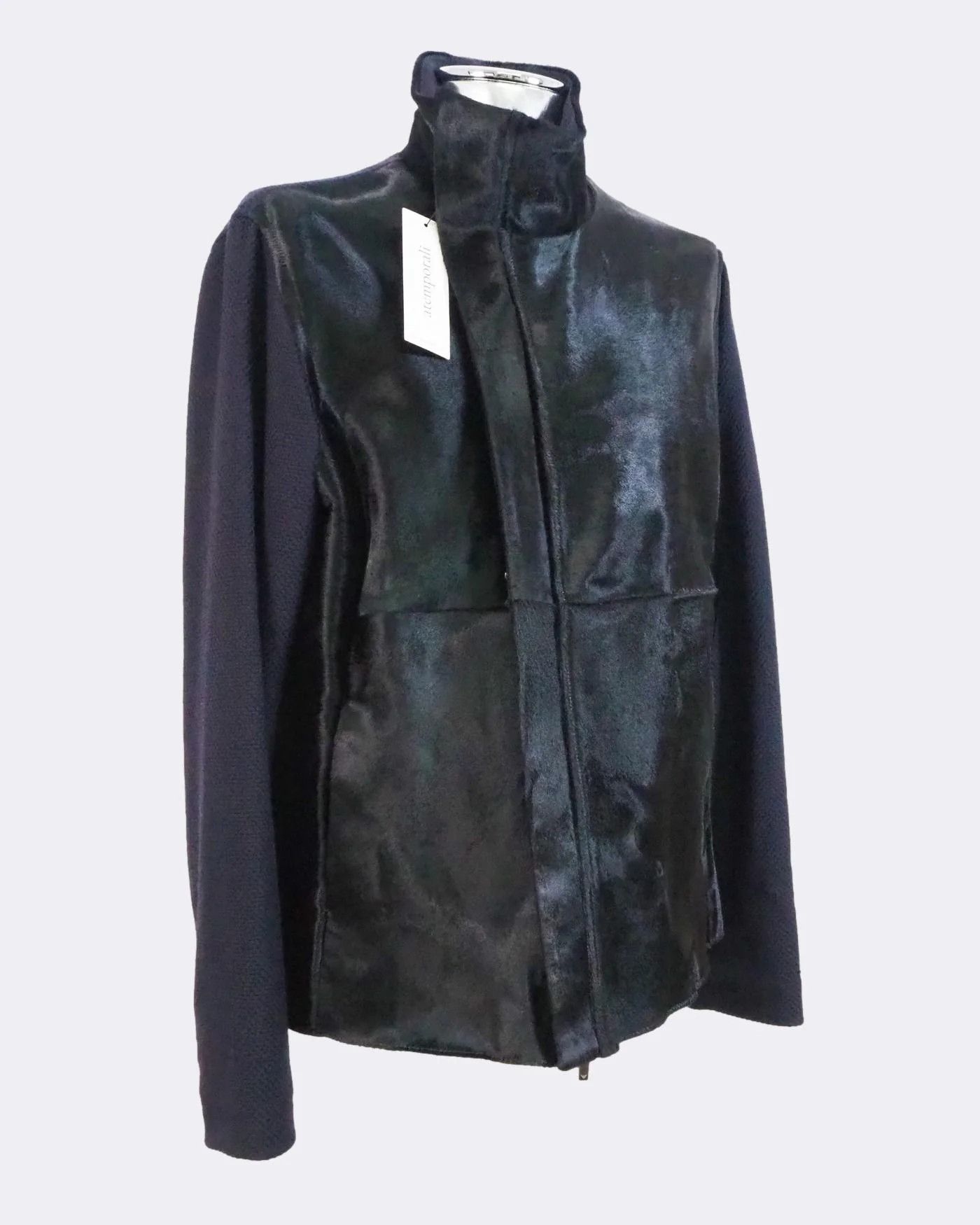 Emporio Armani Emporio Armani Calfskin Hair Leather and Knit Jacket $1795 Size US L / EU 52-54 / 3 - 9 Thumbnail