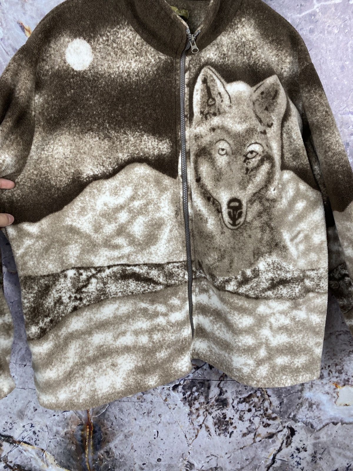 Vintage Men’s Fleece Jacket Wolf Vintage Streetwear Size XL Size US XL / EU 56 / 4 - 6 Thumbnail
