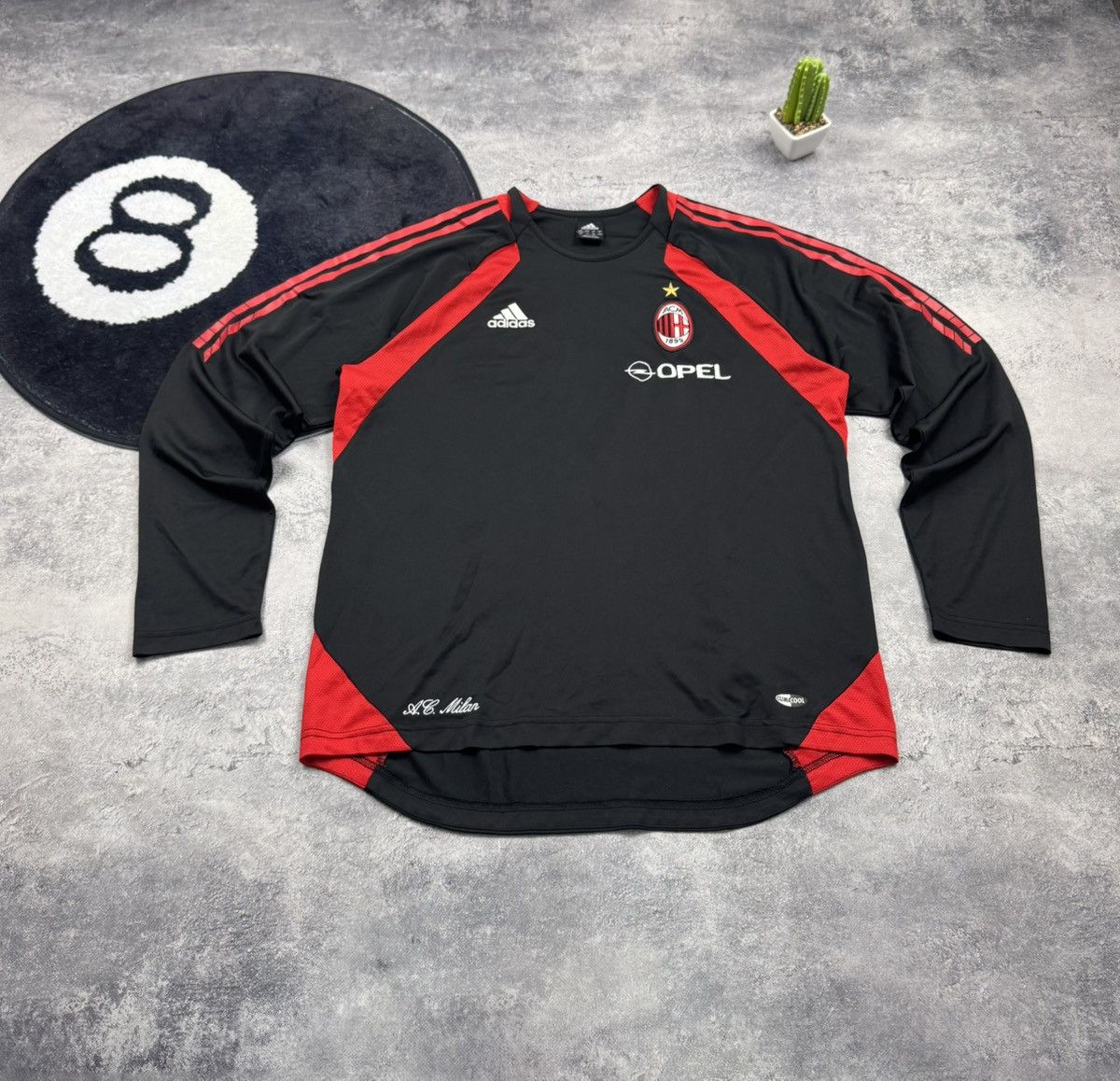 Adidas Vintage Adidas AC Milan Training Top Spellout Opel Big Logo Size US L / EU 52-54 / 3 - 12 Thumbnail