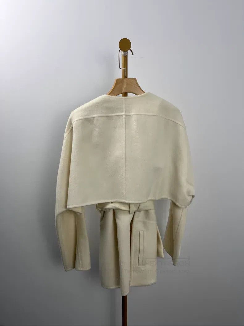Hermes Hermes White Long Sleeve Wool Coat Size XS / US 0-2 / IT 36-38 - 2 Thumbnail