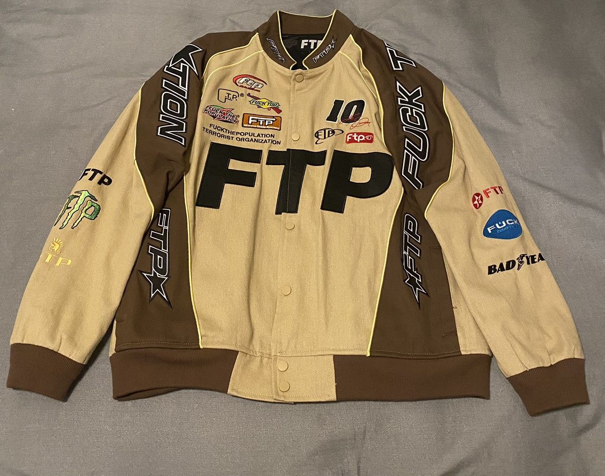Fuck The Population FTP pit crew jacket brown beige Size US L / EU 52-54 / 3 - 1 Thumbnail