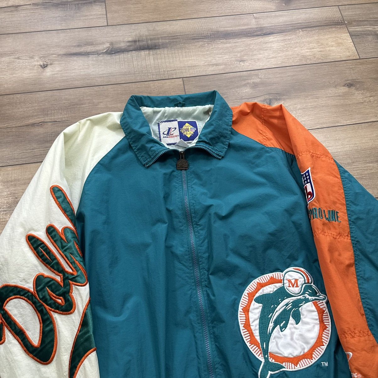 Logo Athletic Vintage 90s Logo Athletic Miami Dolphins Windbreaker Jacket Size US L / EU 52-54 / 3 - 5 Thumbnail