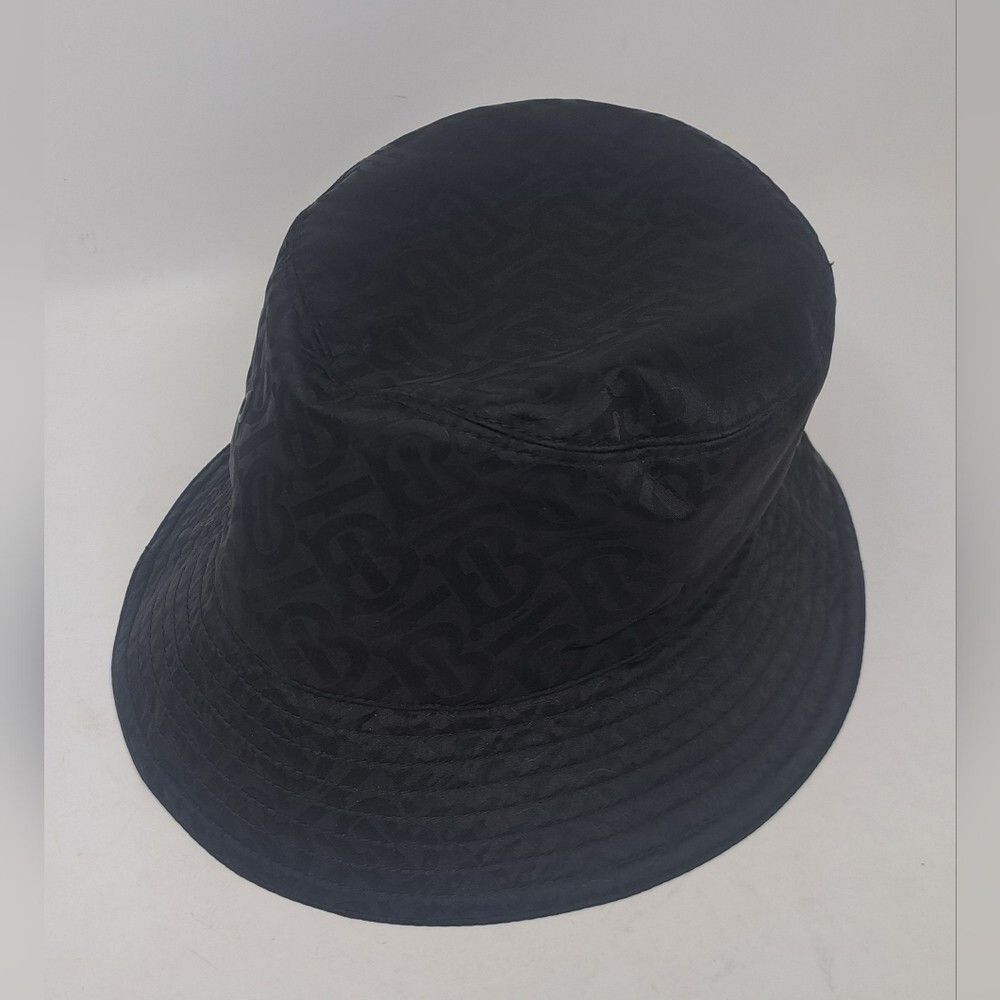 Burberry Burberry Men's TB Monogram Nylon Jacquard Bucket Hat Black Size ONE SIZE - 2 Thumbnail