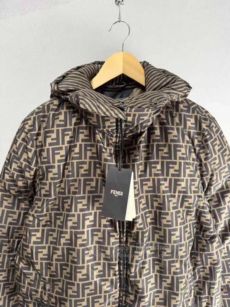 Other Fendi Brown Full Print Two-Sided Wear Hooded Down Jacket Size US M / EU 48-50 / 2 - 2 Thumbnail