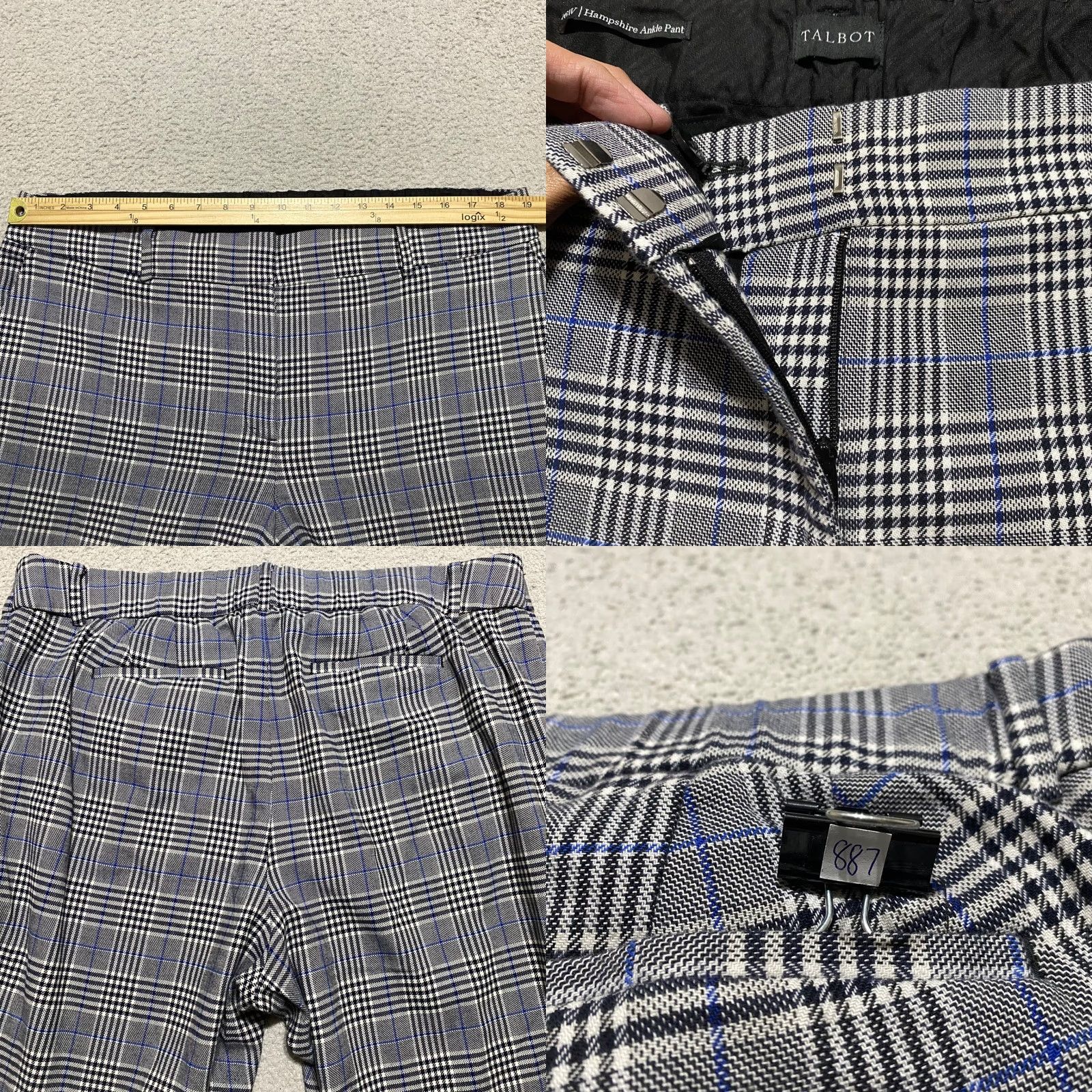 Talbots Talbots Womens 16W Plus Pants Multicolor Plaid Hampshire Ankle Business Casual Size 38" / US 16 / IT 52 - 8 Thumbnail