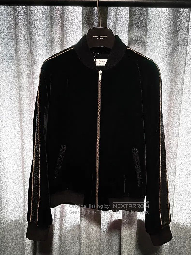 Saint Laurent Paris Saint Laurent Paris Black Velvet Snake Leather Jacket Size US M / EU 48-50 / 2 - 1 Thumbnail