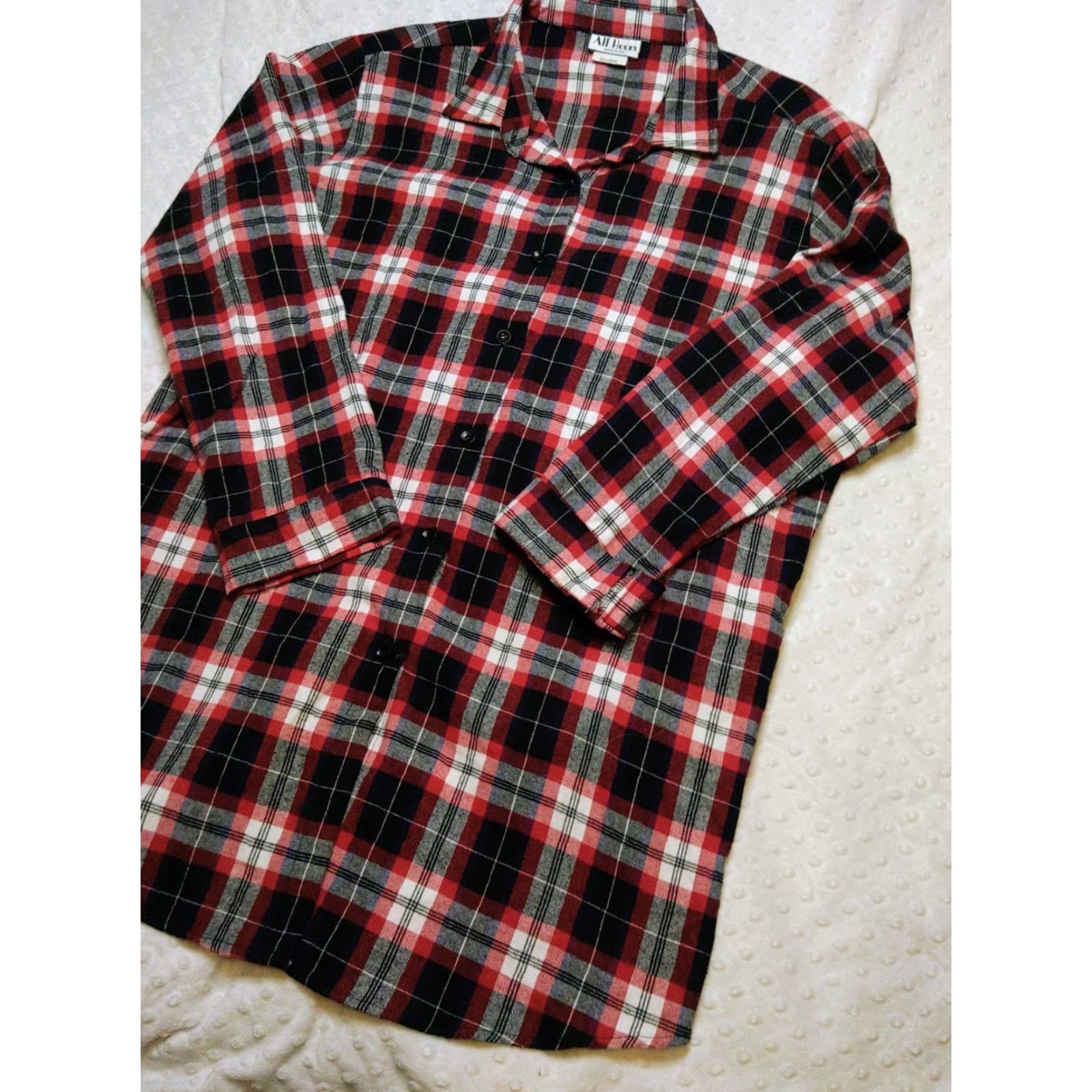 Vintage VINTAGE All Hours Shirt 2XL Red Black Plaid Flannel Womens 1980s USA Made Size XXL / US 16-18 / IT 52-54 - 2 Thumbnail