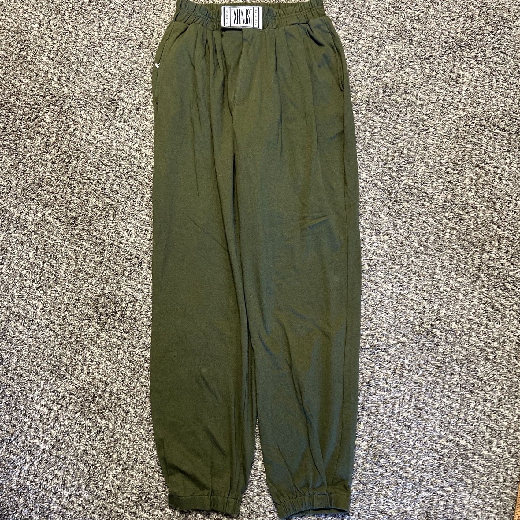 Vintage VINTAGE Exhaust Sweatpants Mens M 90s Green Joggers Hoodie Size US 31 - 2 Thumbnail