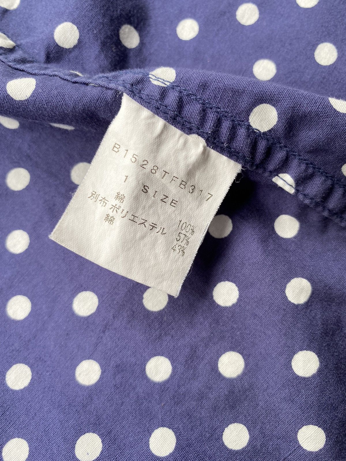 Frapbois FRAPBOIS Blue Long-Sleeve Shirt with White Polka Dots Size XS / US 0-2 / IT 36-38 - 5 Thumbnail