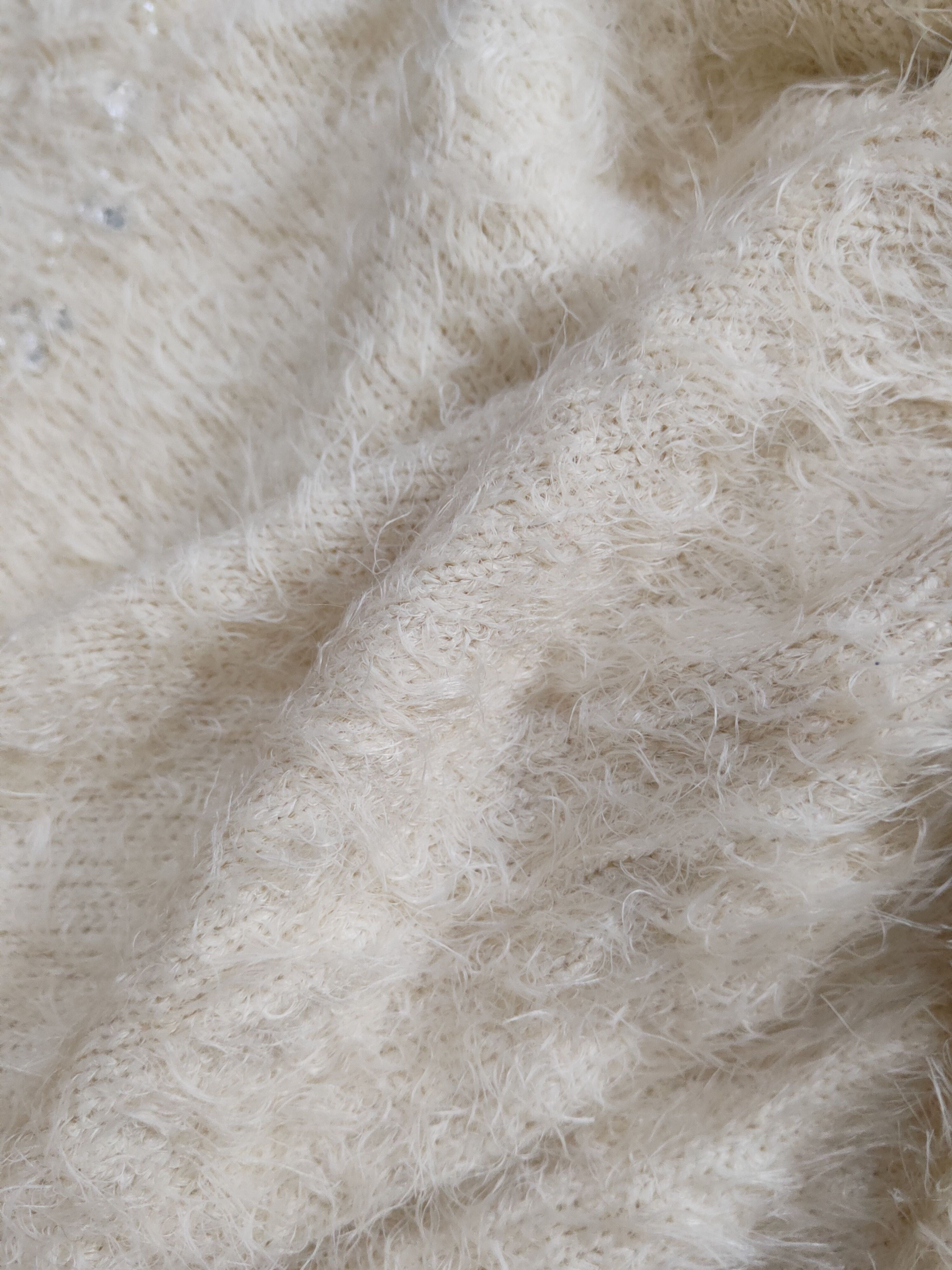 Homespun Knitwear C.o.l.z.a Cream Shag Shaggy Fur Mohair Knitwear #S2058 Size M / US 6-8 / IT 42-44 - 11 Thumbnail