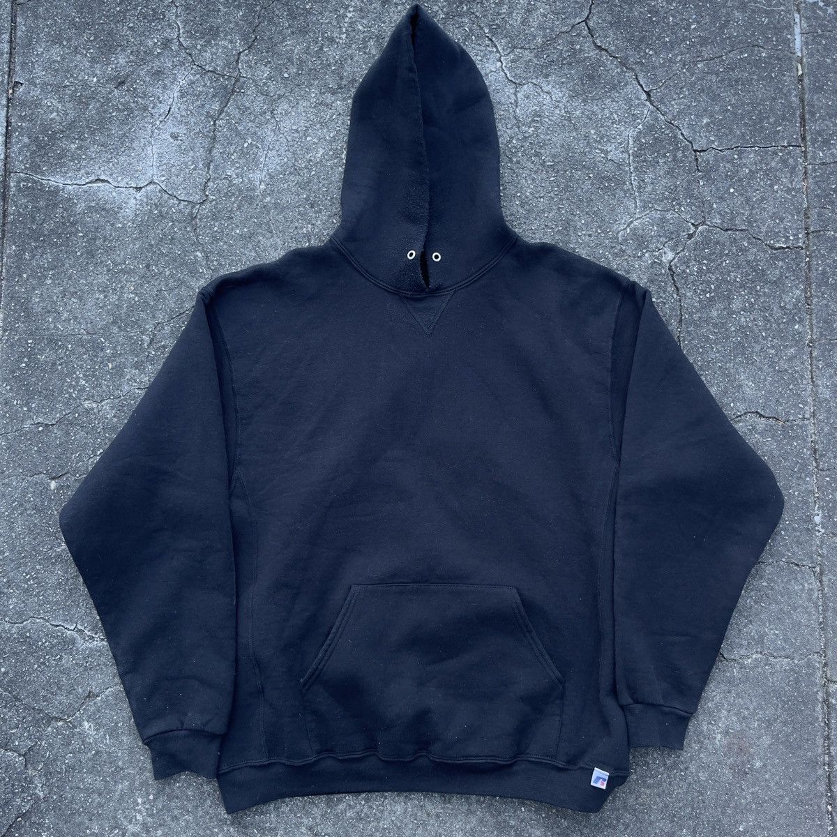 Russell Athletic × Vintage Vtg Y2K RUSSELL ATHLETIC Blank Black Hoodie Size US XL / EU 56 / 4 - 1 Thumbnail