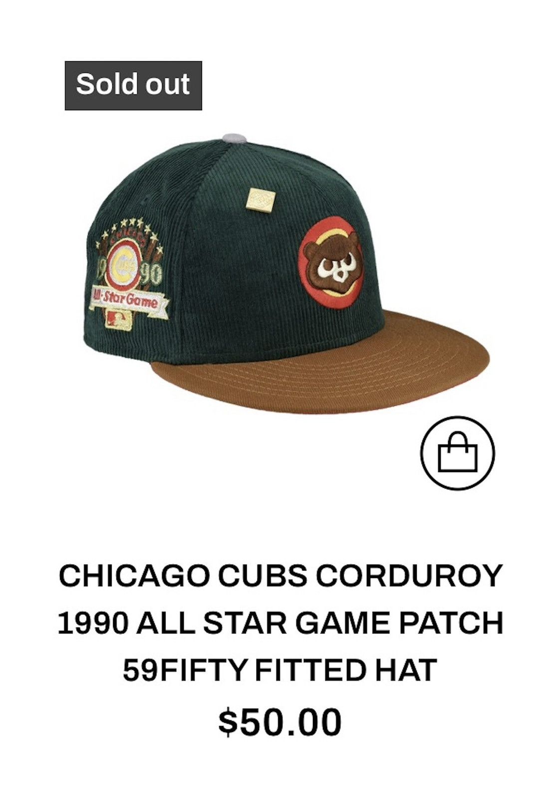 Chicago Cubs online Corduroy Hat Club New era Fitted 7 1/4