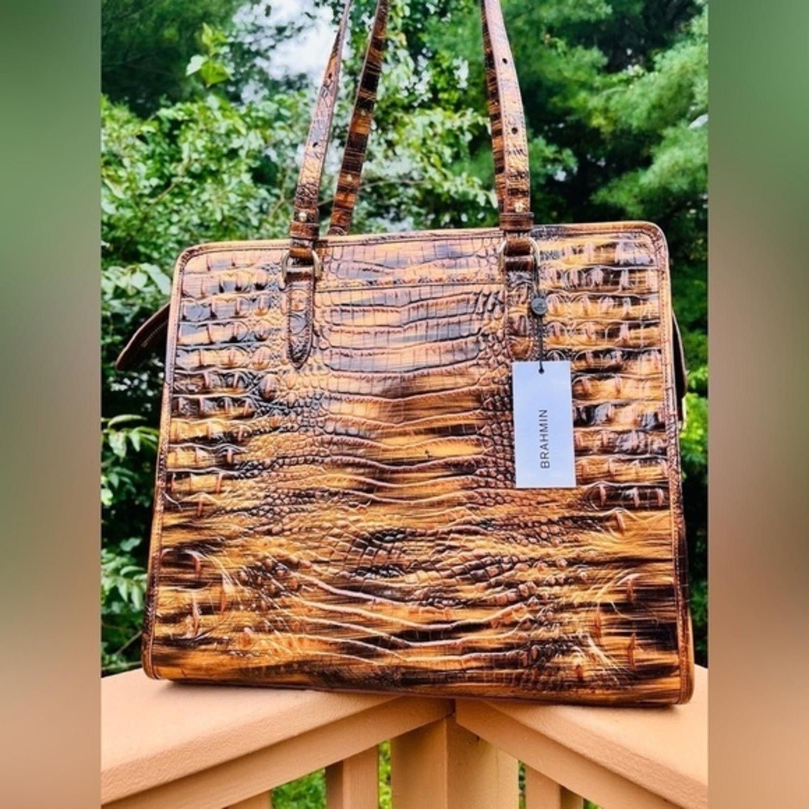 Brahmin Tigers Eye Melbourne Tote Bag NWT in Brown, Women's