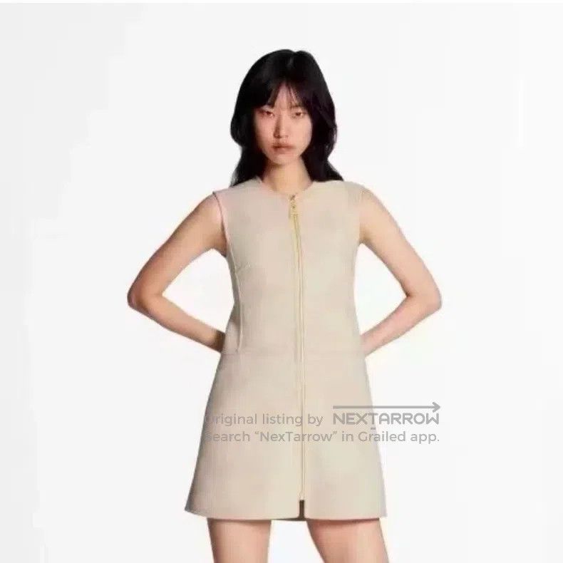 Louis Vuitton Louis Vuitton Beige Sleeveless Sheepwool Dress Size XS / US 0-2 / IT 36-38 - 9 Thumbnail