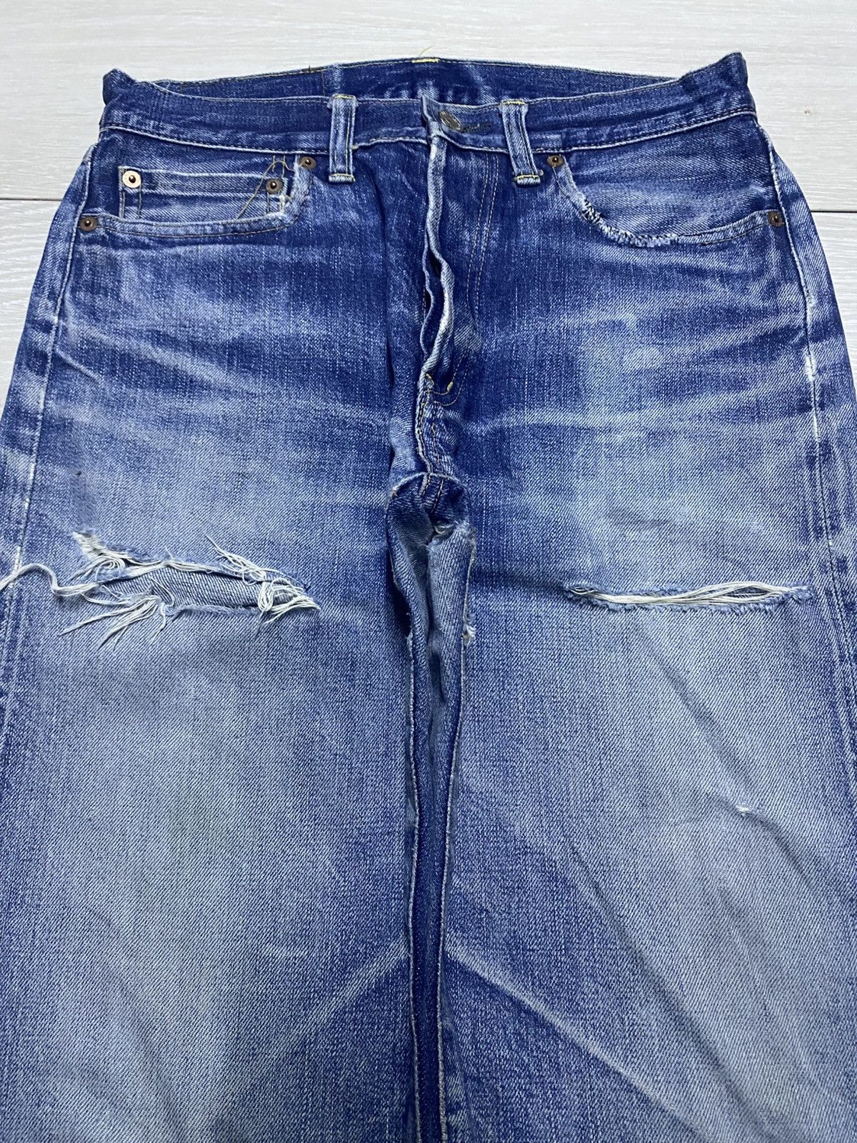 Japanese Brand Vintage Japanese Iron Hr Market Selvedge Crazy Distressed Size US 28 / EU 44 - 3 Thumbnail