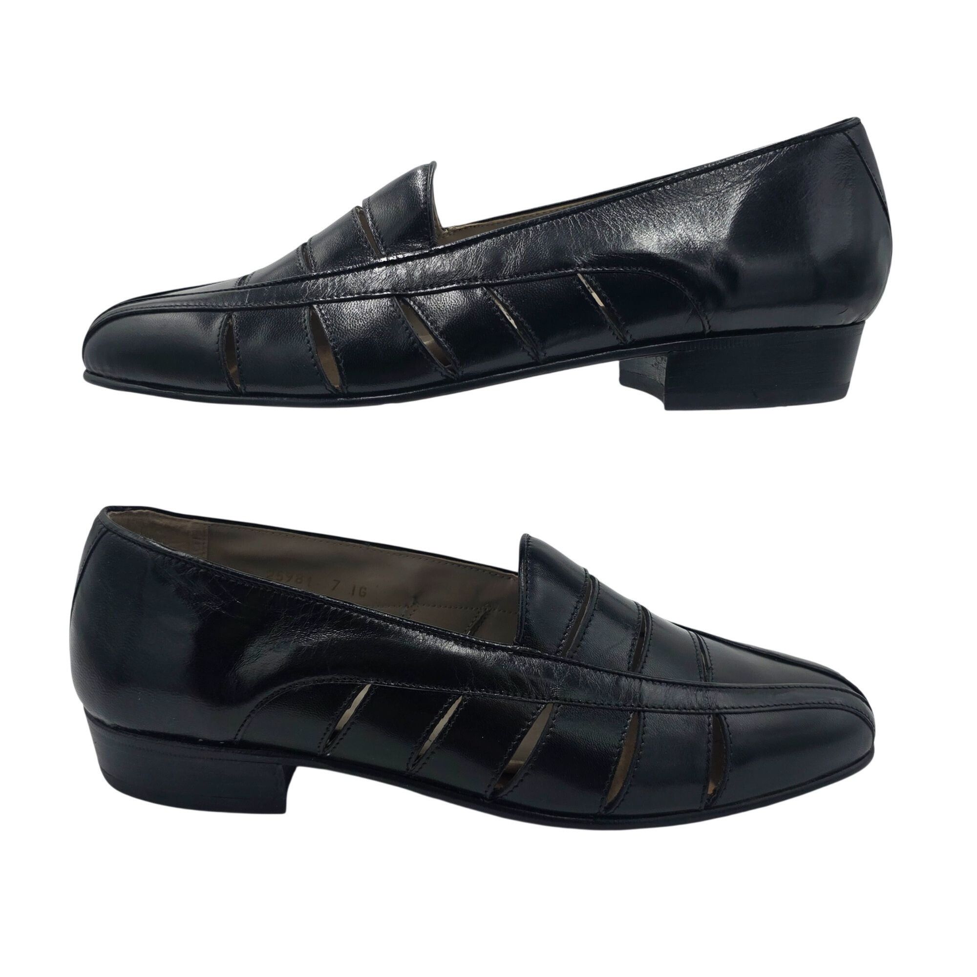 Other Vintage NEW Brassboot Spain Men 7 Black Leather Loafer Dress Size US 7 / EU 40 - 4 Thumbnail