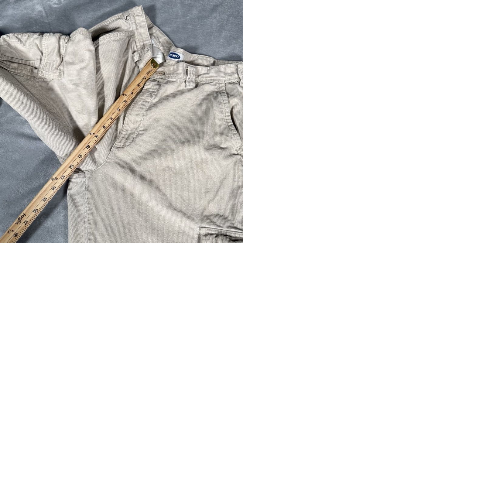 Old Navy VINTAGE Old Navy Corduroy Cargo Pants Mens 33 Beige Distressed Cargo Pocket Straight Regular 30 Inseam Y2K Influence Size US 33 - 9 Thumbnail