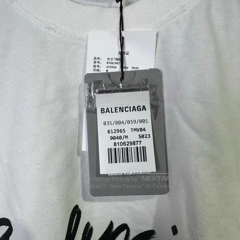 Balenciaga Balenciaga Cursive Letter White Short-Sleeve Size US M / EU 48-50 / 2 - 6 Thumbnail