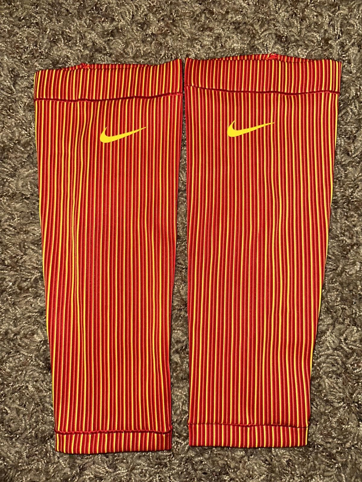 Nike Nike Pro Elite AO8492 Blue Red Striped Calf Warmer Running Sleeve Size ONE SIZE - 3 Thumbnail