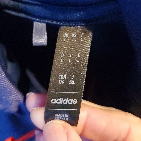 Adidas Adidas Textured Anorak Blue 2-Toned Cinched Sz. L Hoodie Size US L / EU 52-54 / 3 - 7 Thumbnail