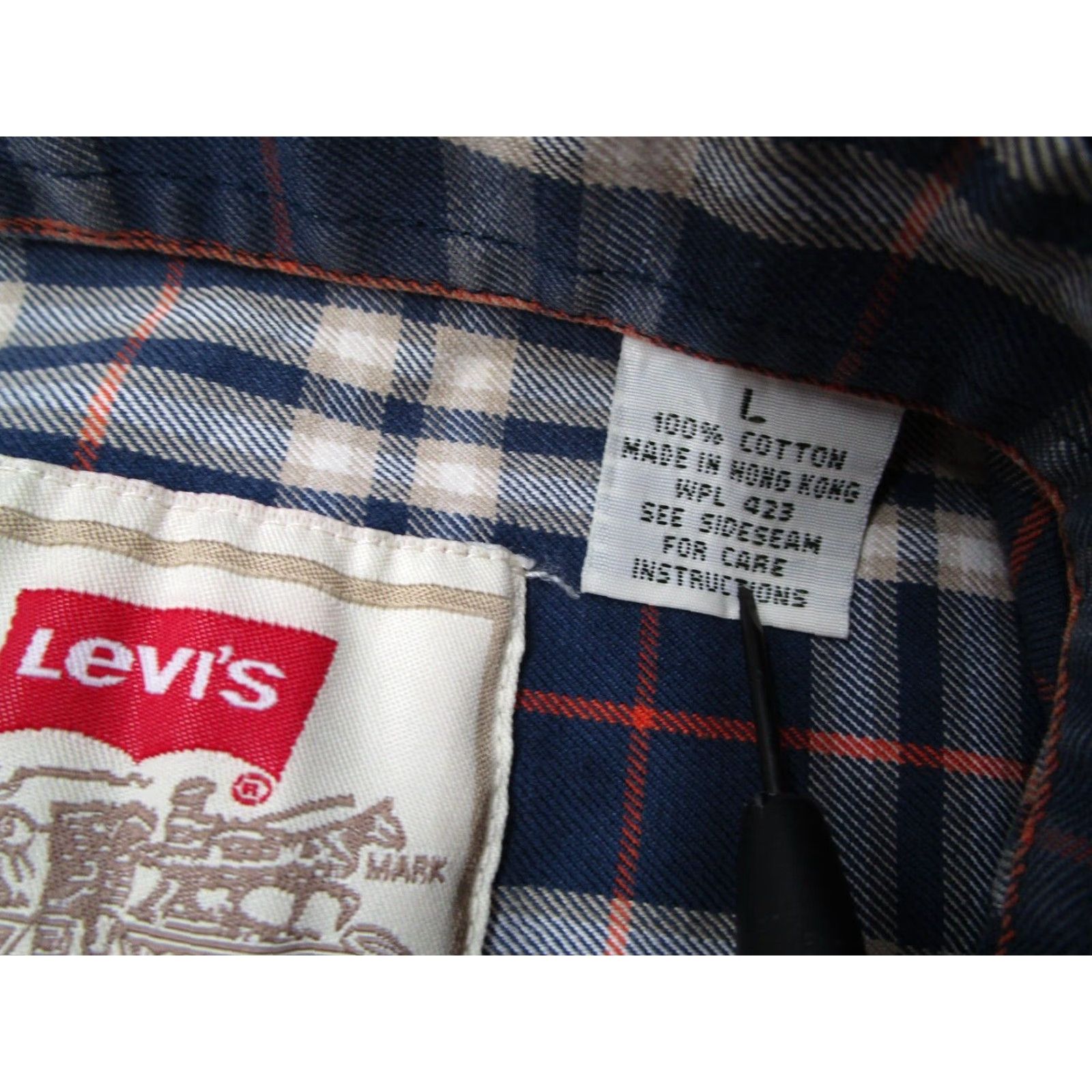 Levi's VINTAGE Levi's Shirt Mens L Blue Plaid Long Sleeve Button-Up Workwear Casual Western 90s Cowboys Mens Size US L / EU 52-54 / 3 - 3 Thumbnail