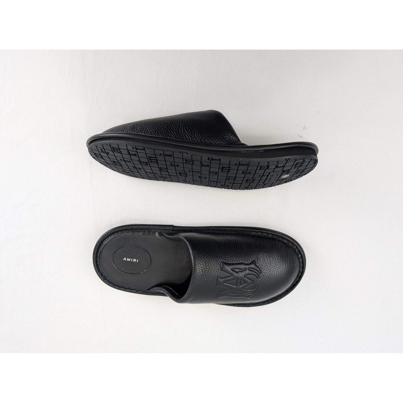 Amiri o1rshd1 Lux Leather Slipper Sandal in Black Size US 12 / EU 45 - 1 Thumbnail