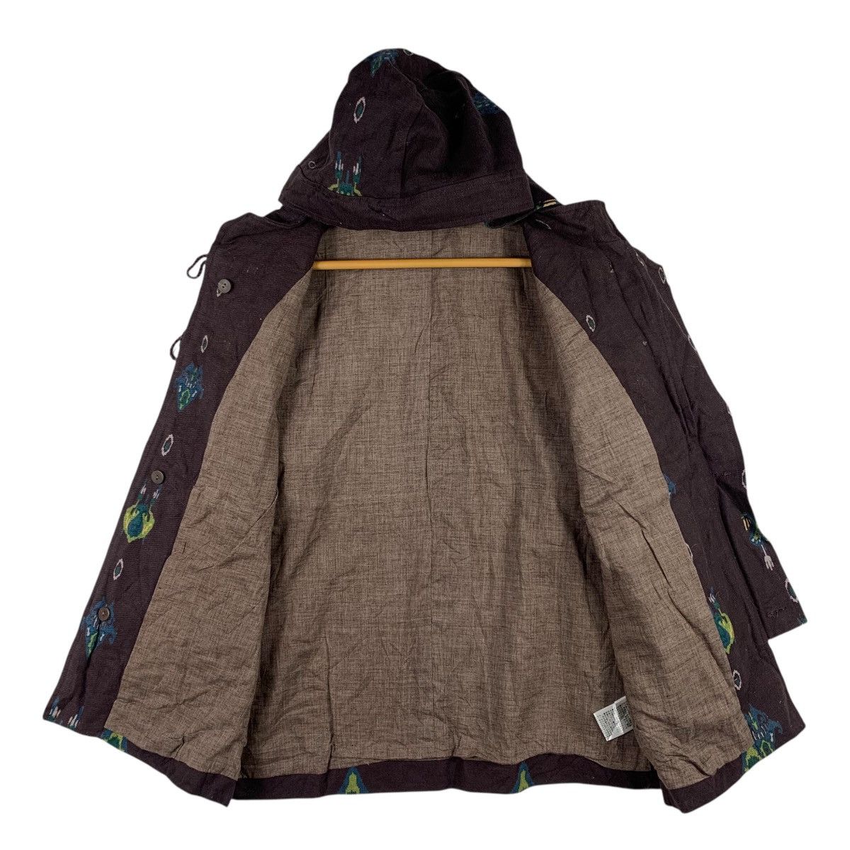 Japanese Brand AMINA Japanese Brand Pattern Overprint Hooded Coat Size S / US 4 / IT 40 - 3 Thumbnail