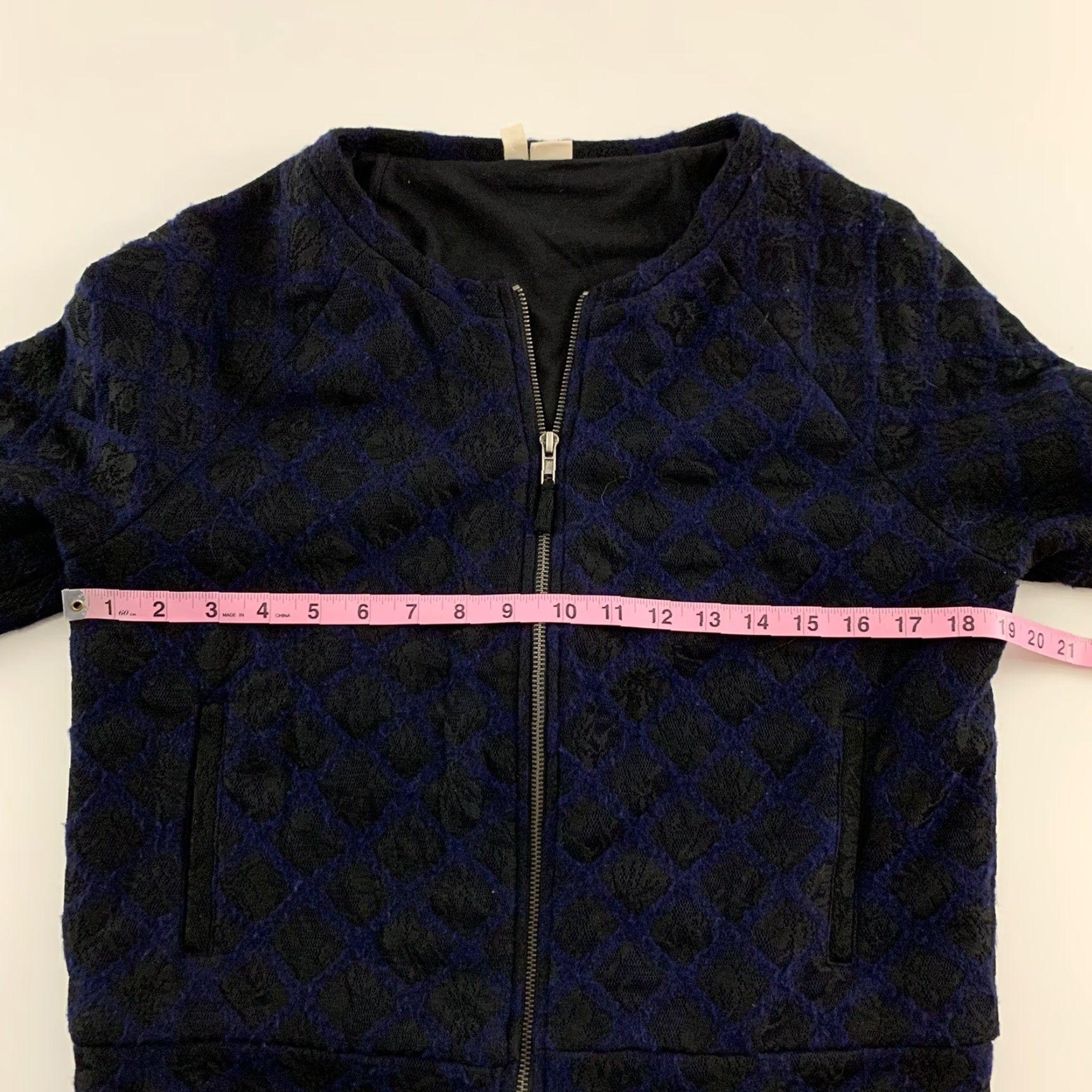 Anthropologie MOTH Anthropologie Full Zip Casual Jacket Women's Small Black Blue - Bomber Jacket, Polyester, Full Zip, Casual Wear, Anthropologie, Womens, Size S Size S / US 4 / IT 40 - 4 Thumbnail