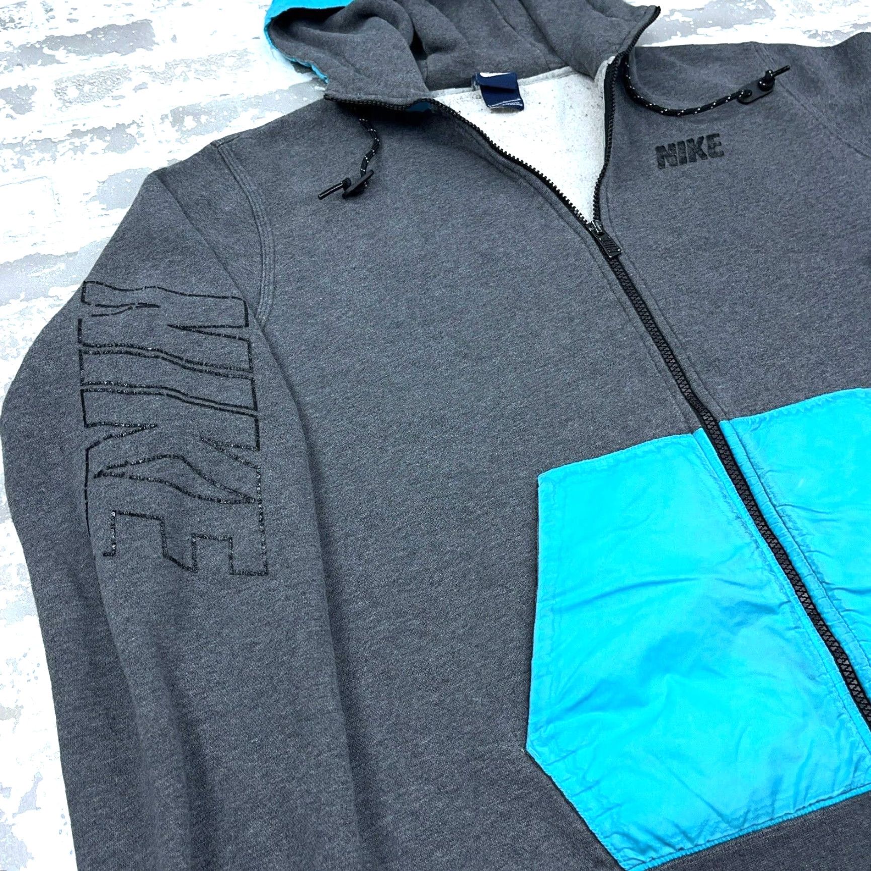 Nike Nike Hoodie Men L Gray Blue Full Zip Sweatshirt Jacket Logo Zipper Sports 90s Style Womens? Size US L / EU 52-54 / 3 - 4 Thumbnail