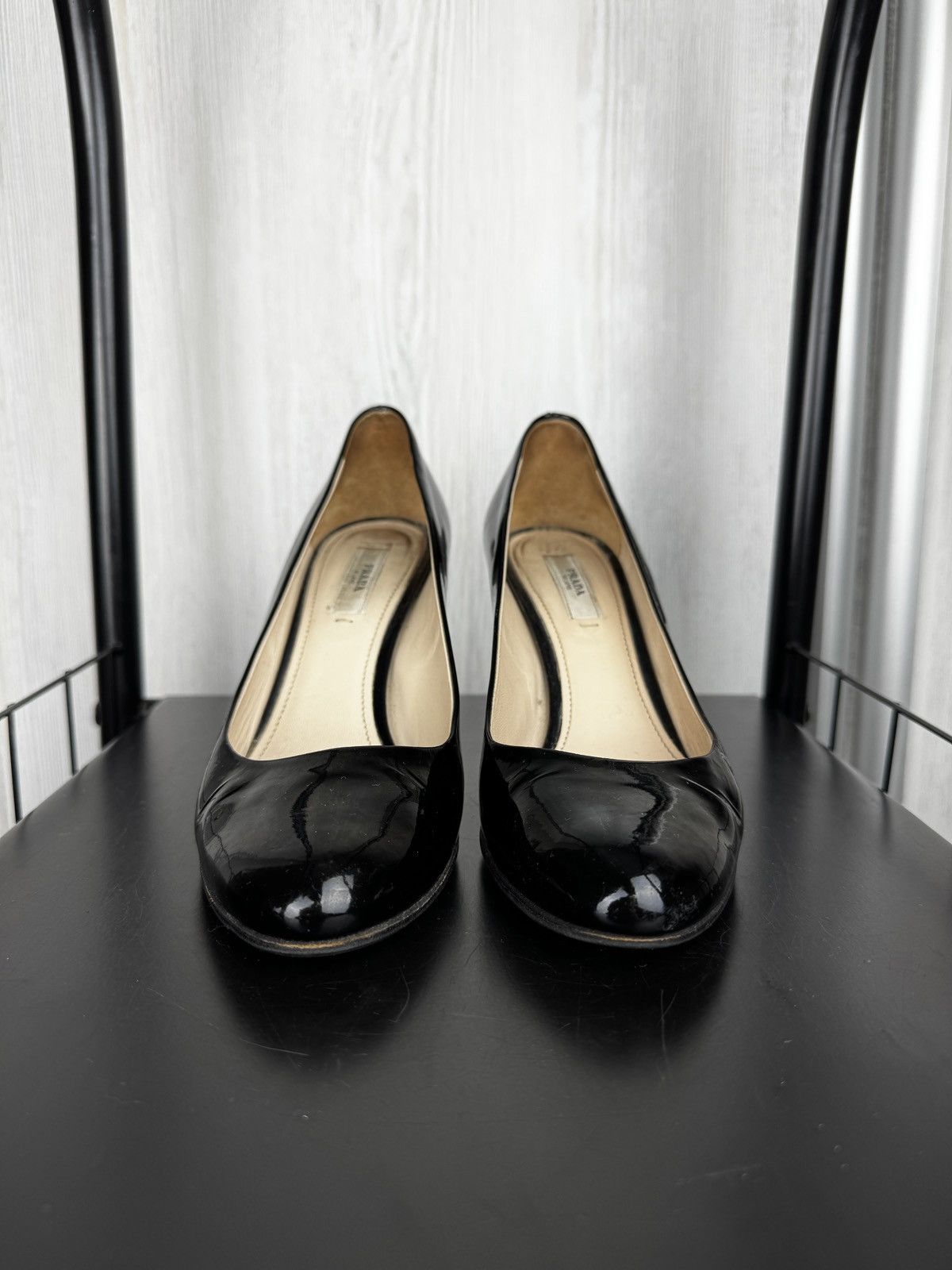 Prada Prada Women’s High Heels Shoes Platform Black Patent Leather Size US 6 / IT 36 - 7 Thumbnail