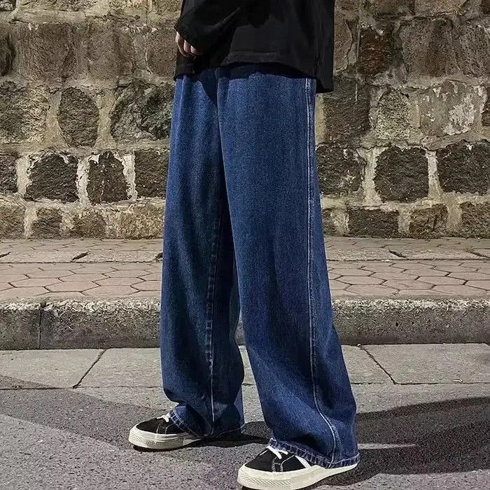 Japanese Brand Blue Color High Street Straight Loose Wide Leg Denim Pant Size US 32 / EU 48 - 1 Thumbnail
