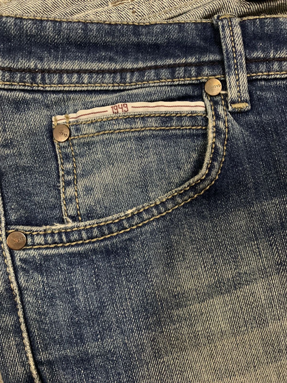 Other Y2K Briglia 1949 Slim Fit Patched Distressed Grunge Jeans Size US 30 / EU 46 - 5 Thumbnail