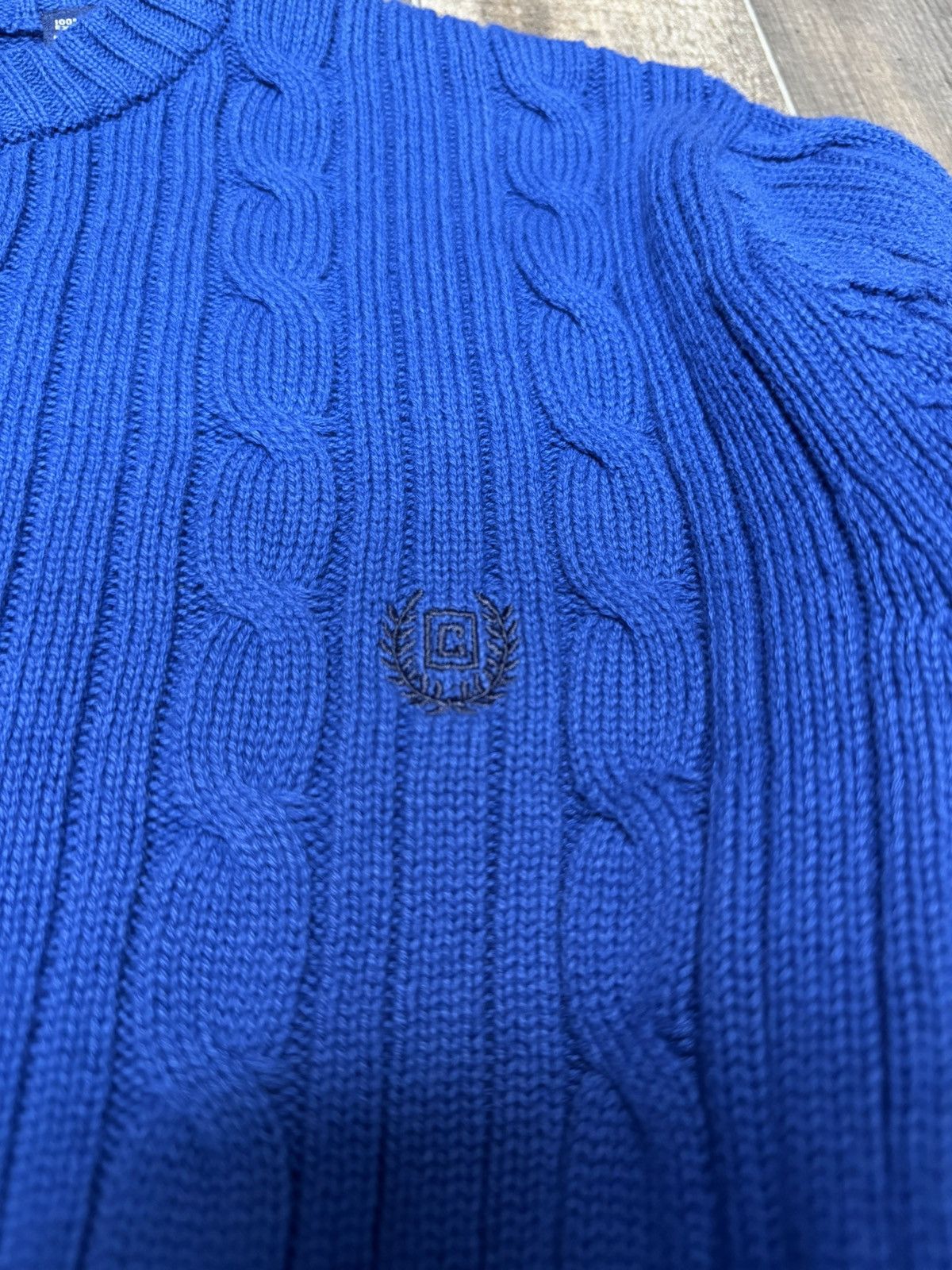 Chaps Ralph Lauren 90s Royal Blue Cable Knit Champs Jumper by Ralph Lauren Size US S / EU 44-46 / 1 - 4 Thumbnail