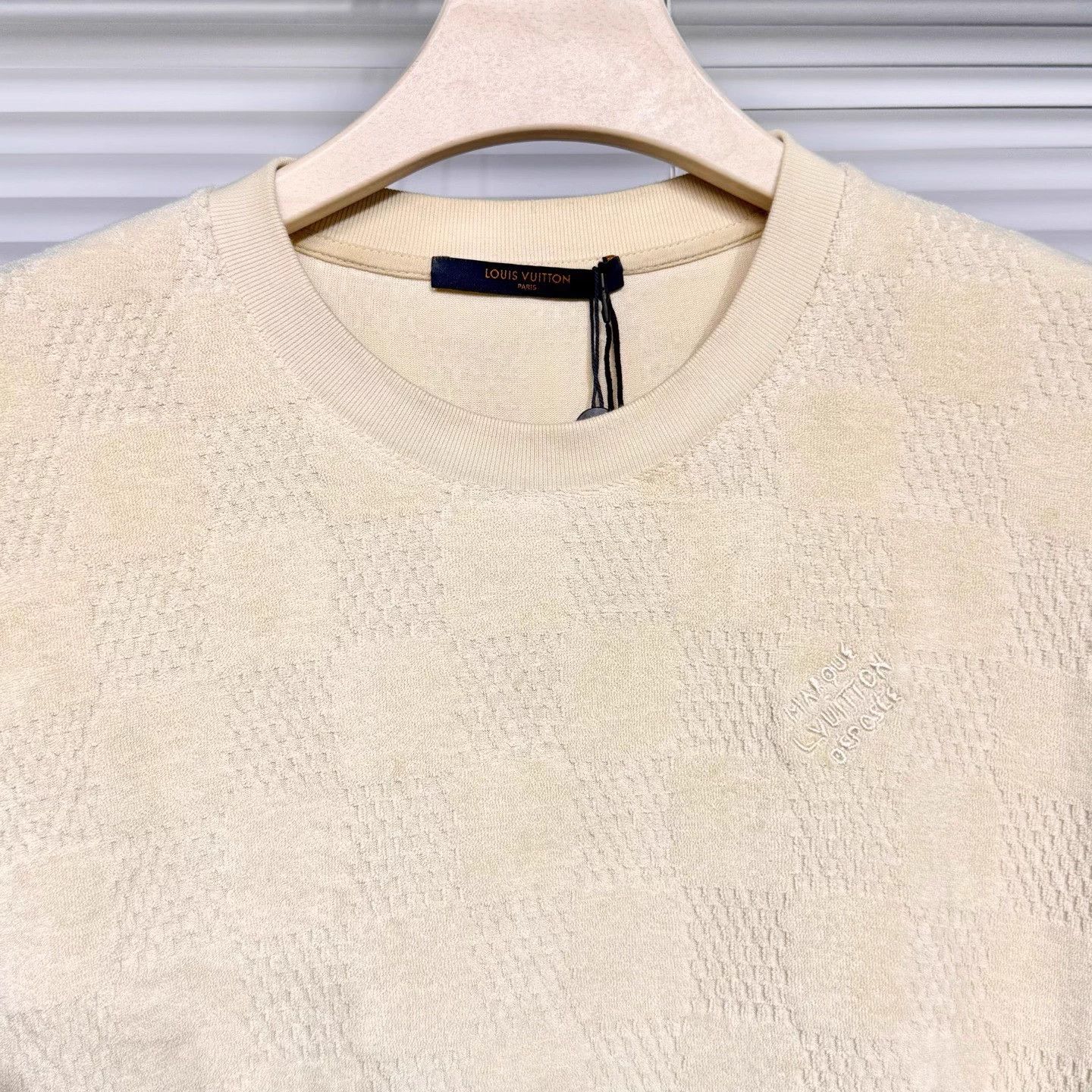 Louis Vuitton LV Beige Check Terry Logo Ribbed Collar Tee XXL Near New Size US XXL / EU 58 / 5 - 3 Thumbnail
