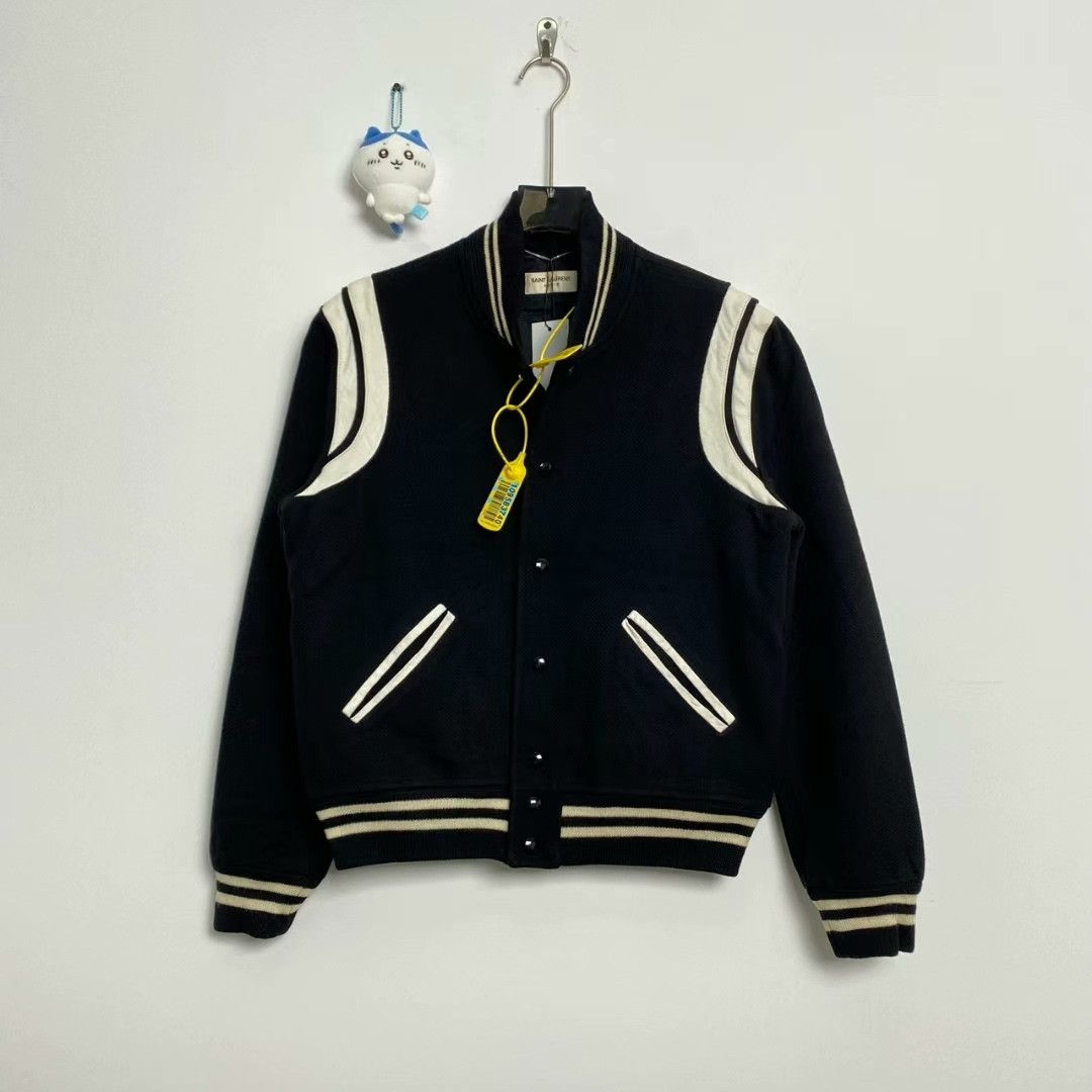Saint Laurent Paris black and white baseball jacket by Saint Laurent Size US L / EU 52-54 / 3 - 1 Thumbnail