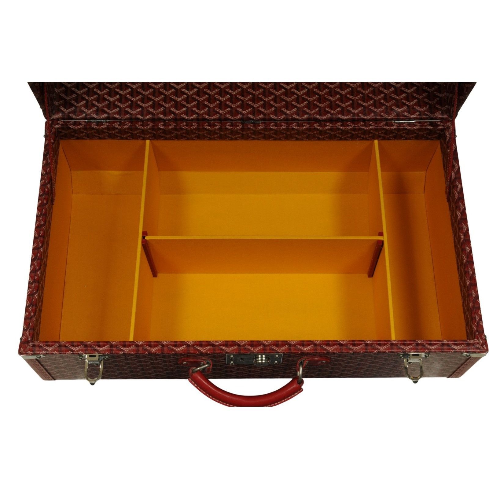 Goyard Rouge Red Compartmented Travel Trunk Palladium Carry Size ONE SIZE - 21 Thumbnail
