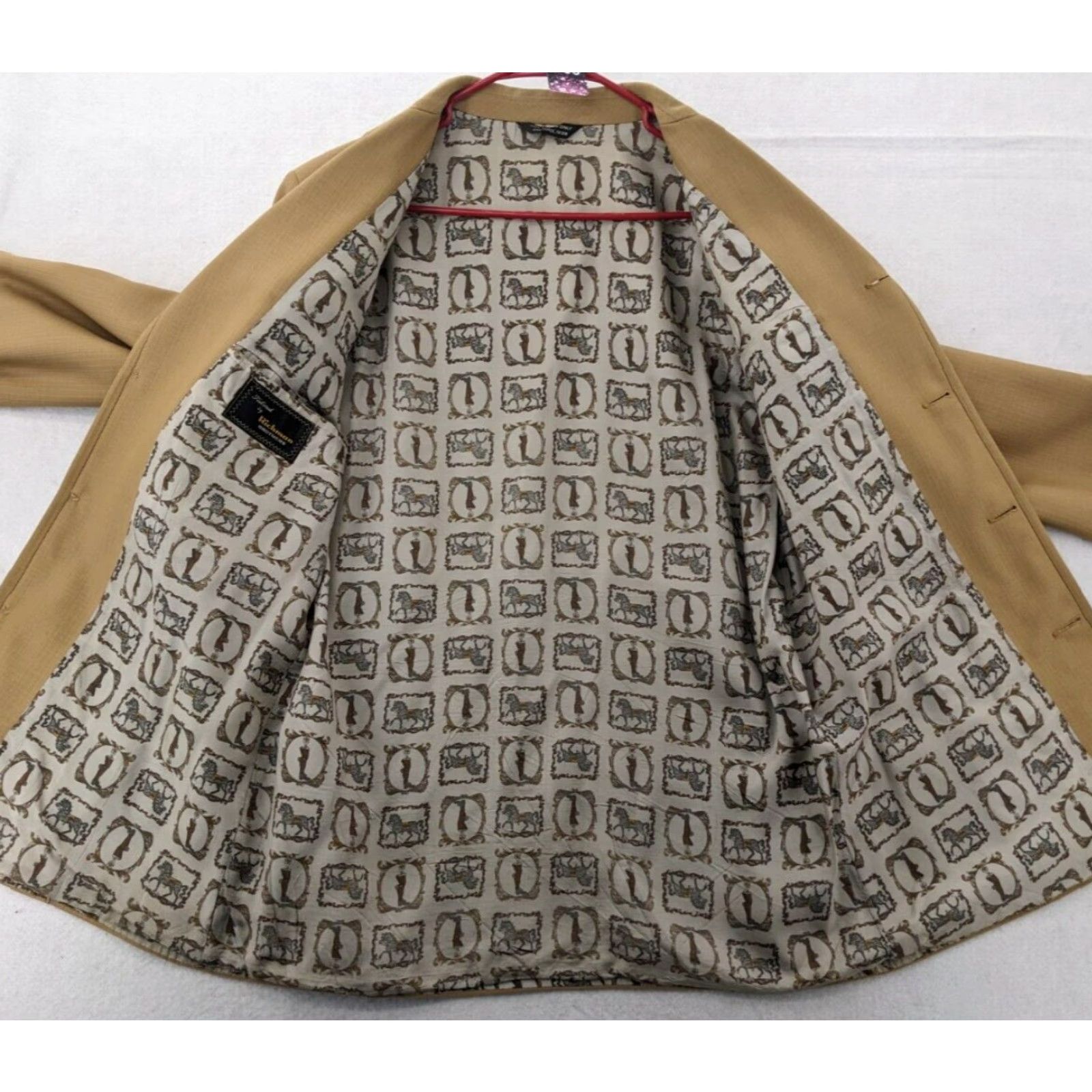 Vintage VINTAGE Richmond Bros. Coat Men's Large Beige Equestrian Print 1970s Casual Size US L / EU 52-54 / 3 - 3 Thumbnail