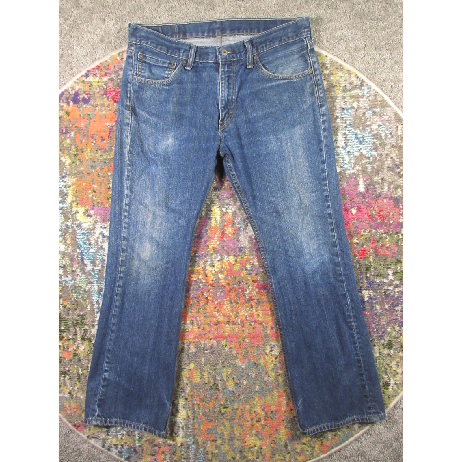 Levi's Levi's 527 Jeans Mens 34x30 Blue Bootcut Denim Cowboy Western Southwestern Logo 5-Pocket Regular Inseam 30" Leather Patch Cotton Polyester Shirt N/A Size US 34 / EU 50 - 2 Thumbnail