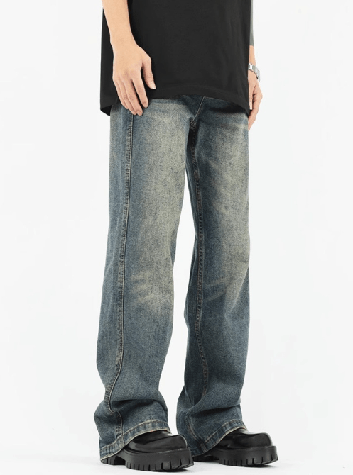 Japanese Brand × Jean Washed distressed retro trendy cleanfit loose jeans Size US 32 / EU 48 - 2 Thumbnail