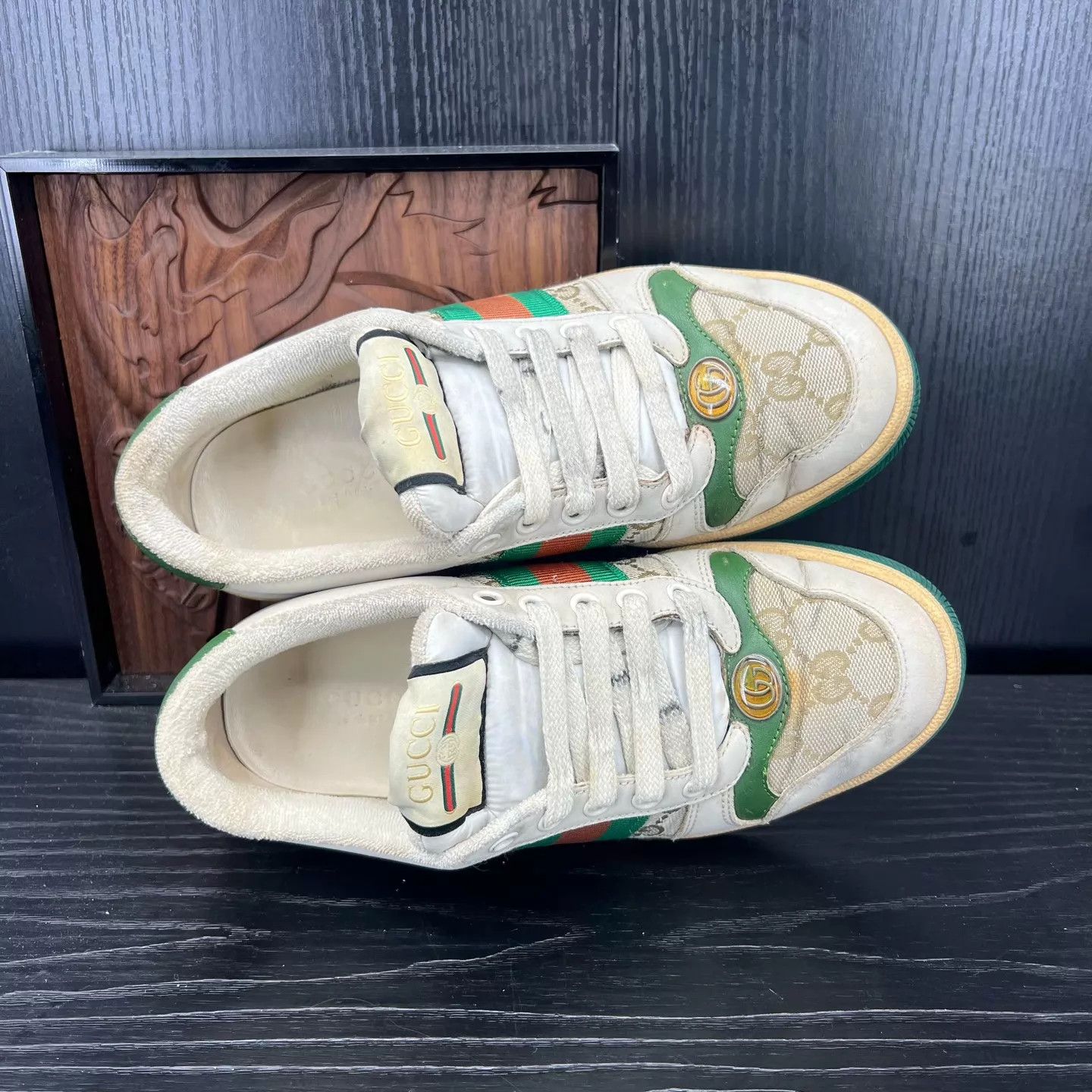Gucci Gucci Distressed Sneaker Gray-Green Women's 35.5 Size US 5 / IT 35 - 8 Thumbnail