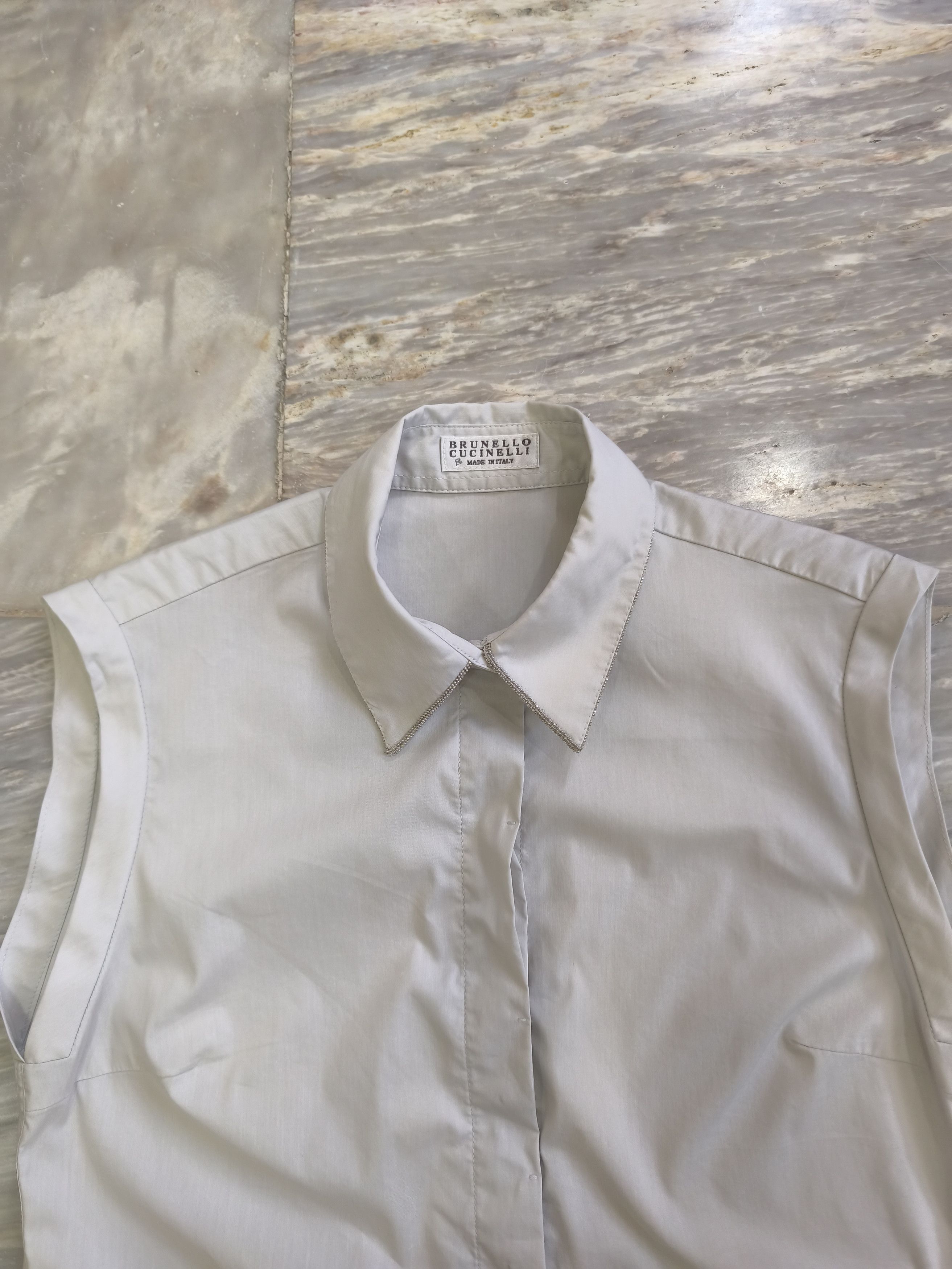 Brunello Cucinelli Brunello Cucinelli White blouse with monil chain Size S / US 4 / IT 40 - 2 Thumbnail