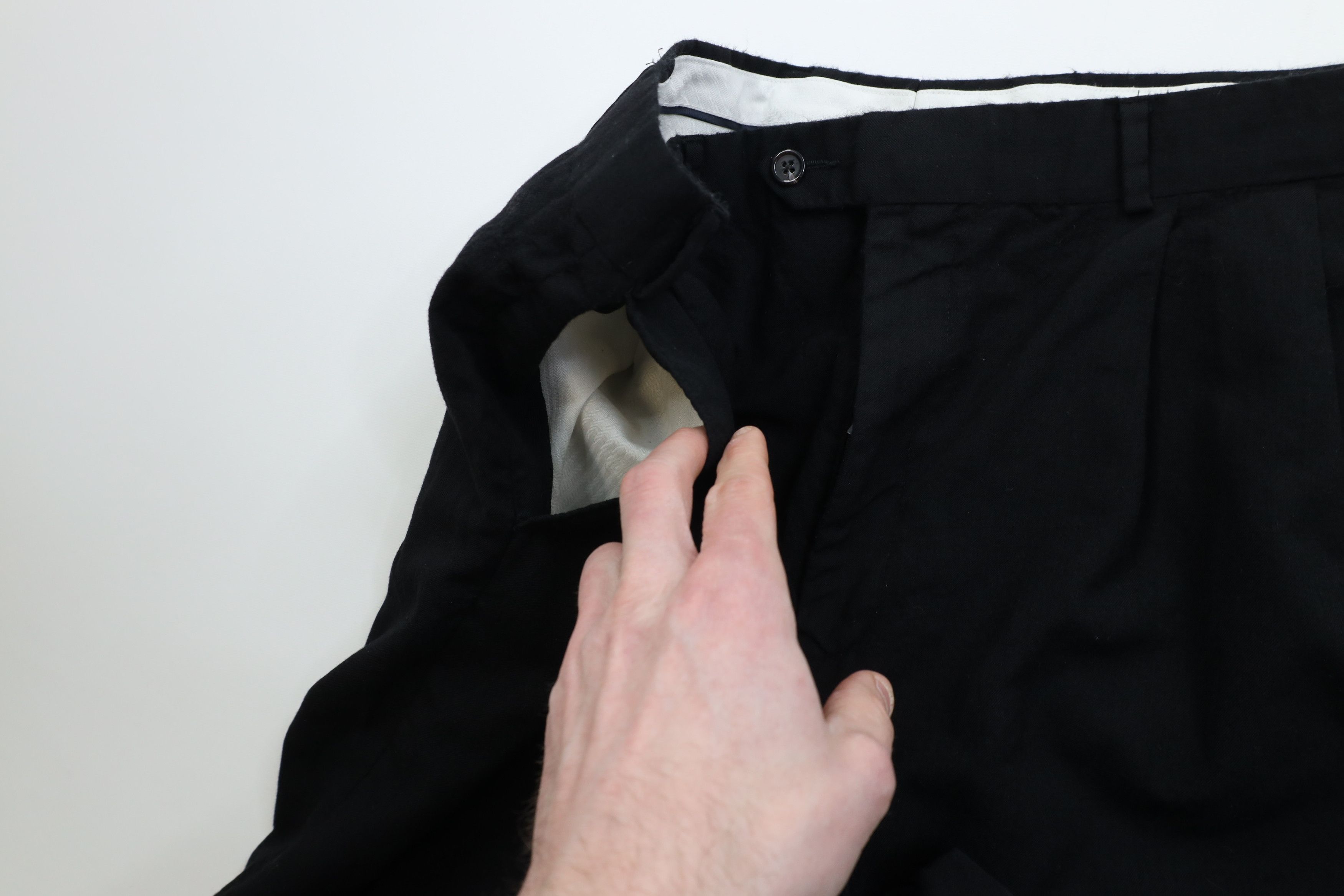 Chaps Vintage 90s Y2K Chaps Wool Knit Wide Leg Chino Pants Black Size US 38 / EU 54 - 8 Thumbnail