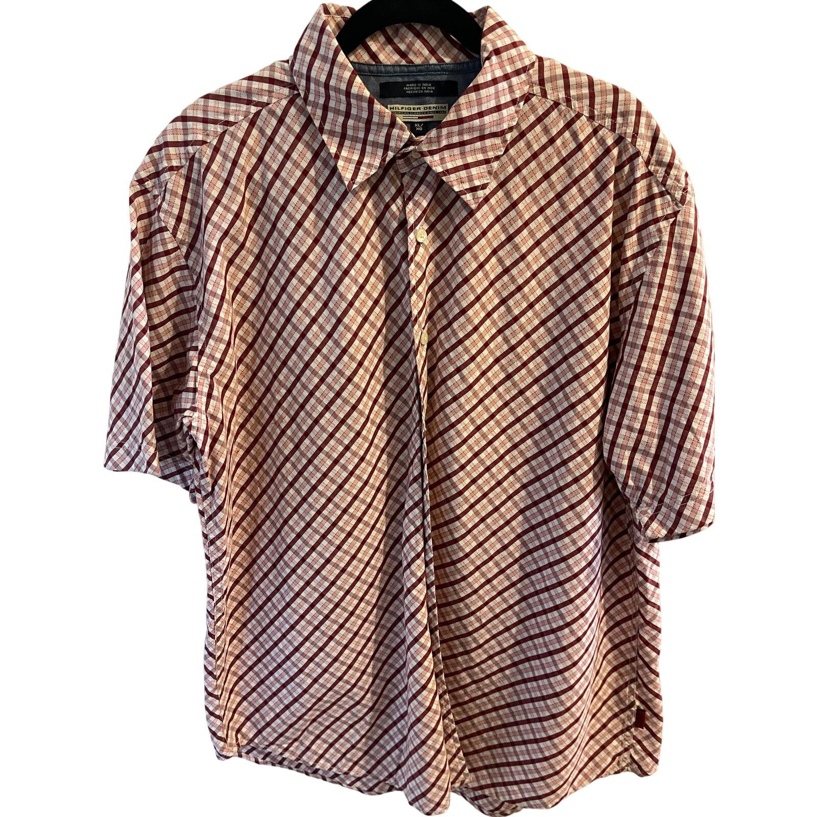 Tommy Hilfiger Tommy Hilfiger Denim XL Red Plaid Button Shirt Short Sleeve Size US XL / EU 56 / 4 - 4 Thumbnail